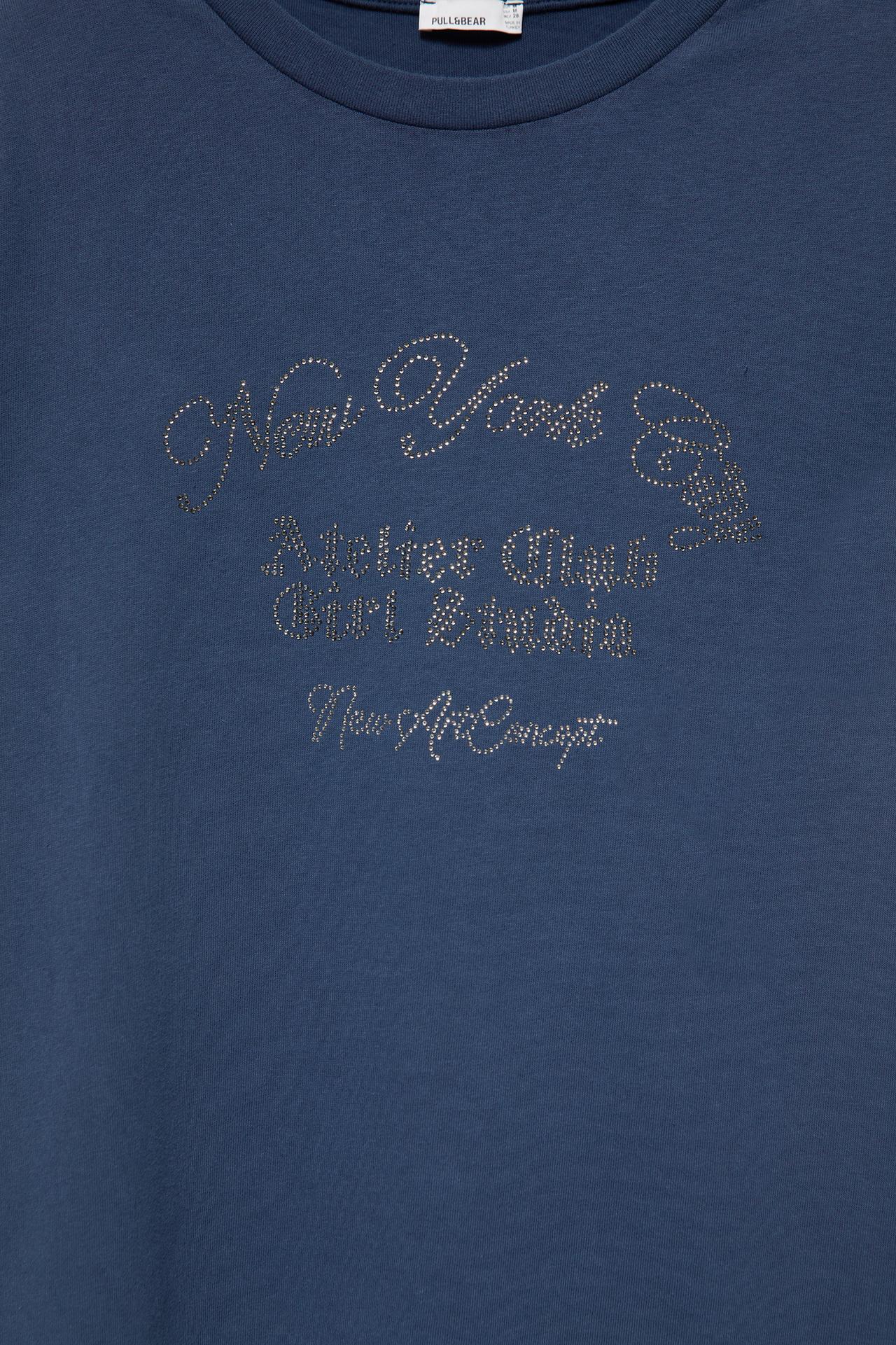 Rhinestone graphic T-shirt — Navy