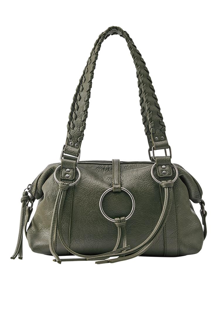 Ring detail shoulder bag — Khaki