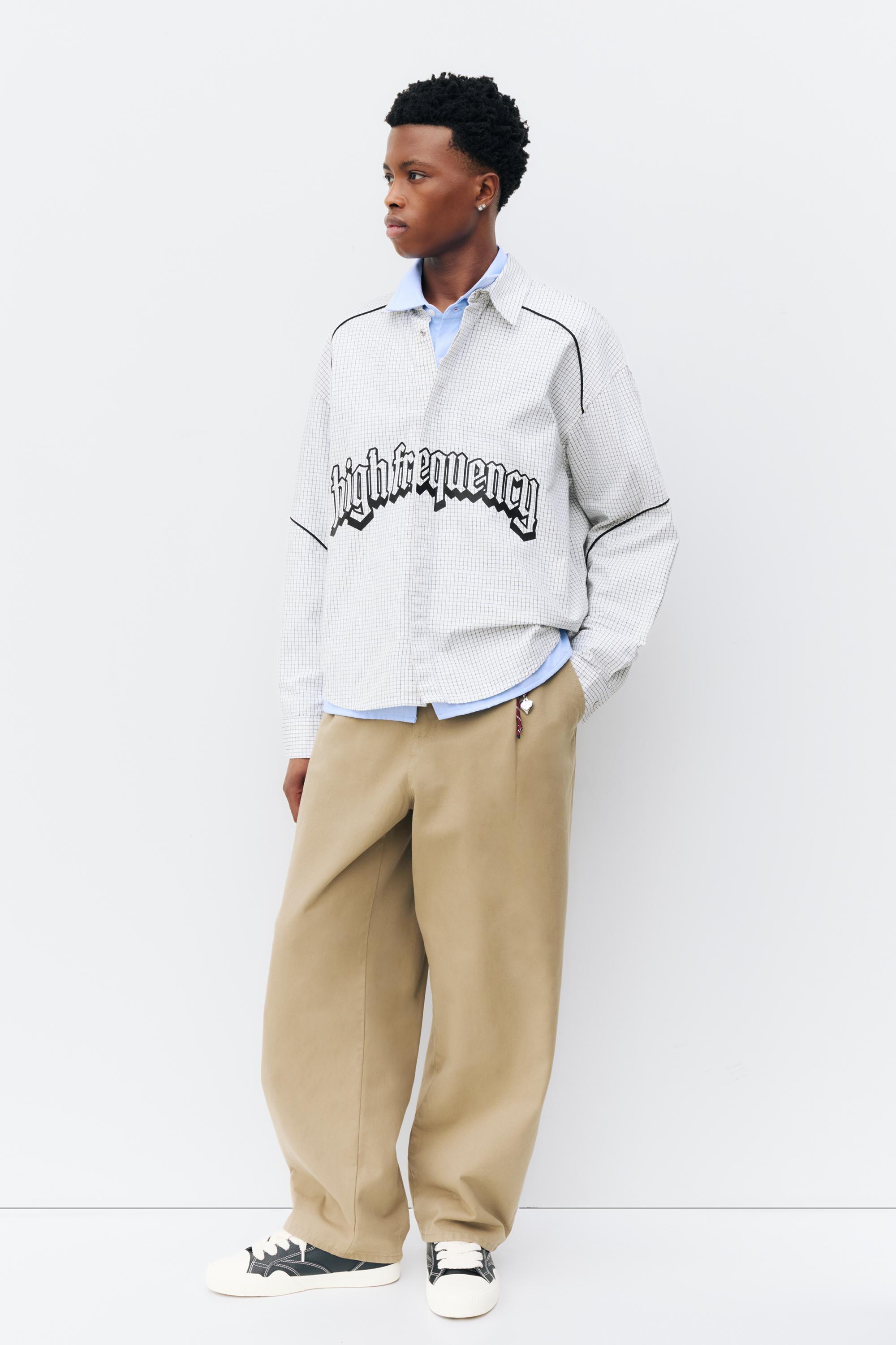 Check graphic shirt — Bright white
