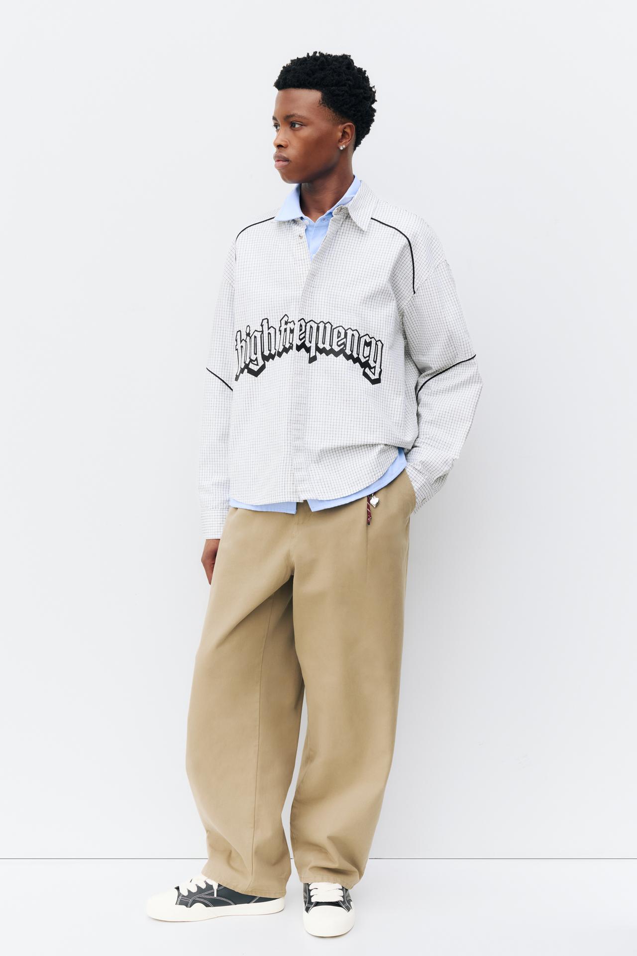 Check graphic shirt — Bright white