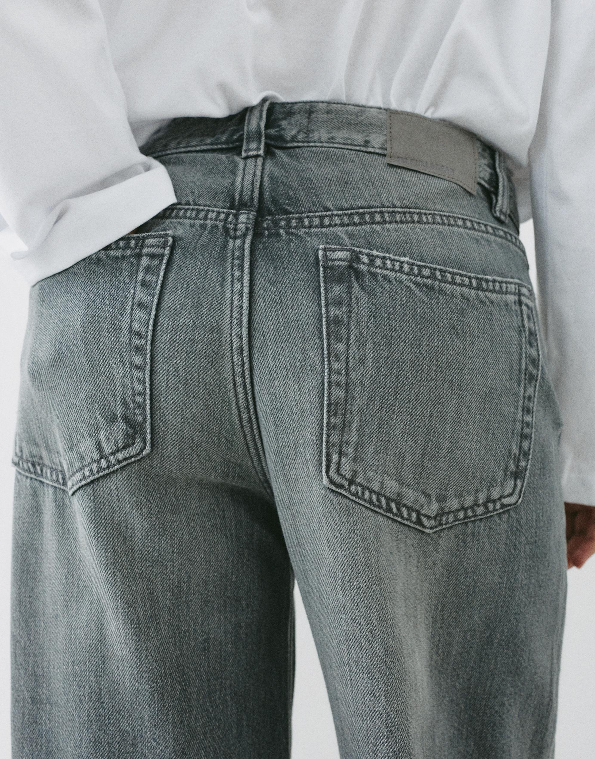 Oversize baggy jeans — Pearl grey