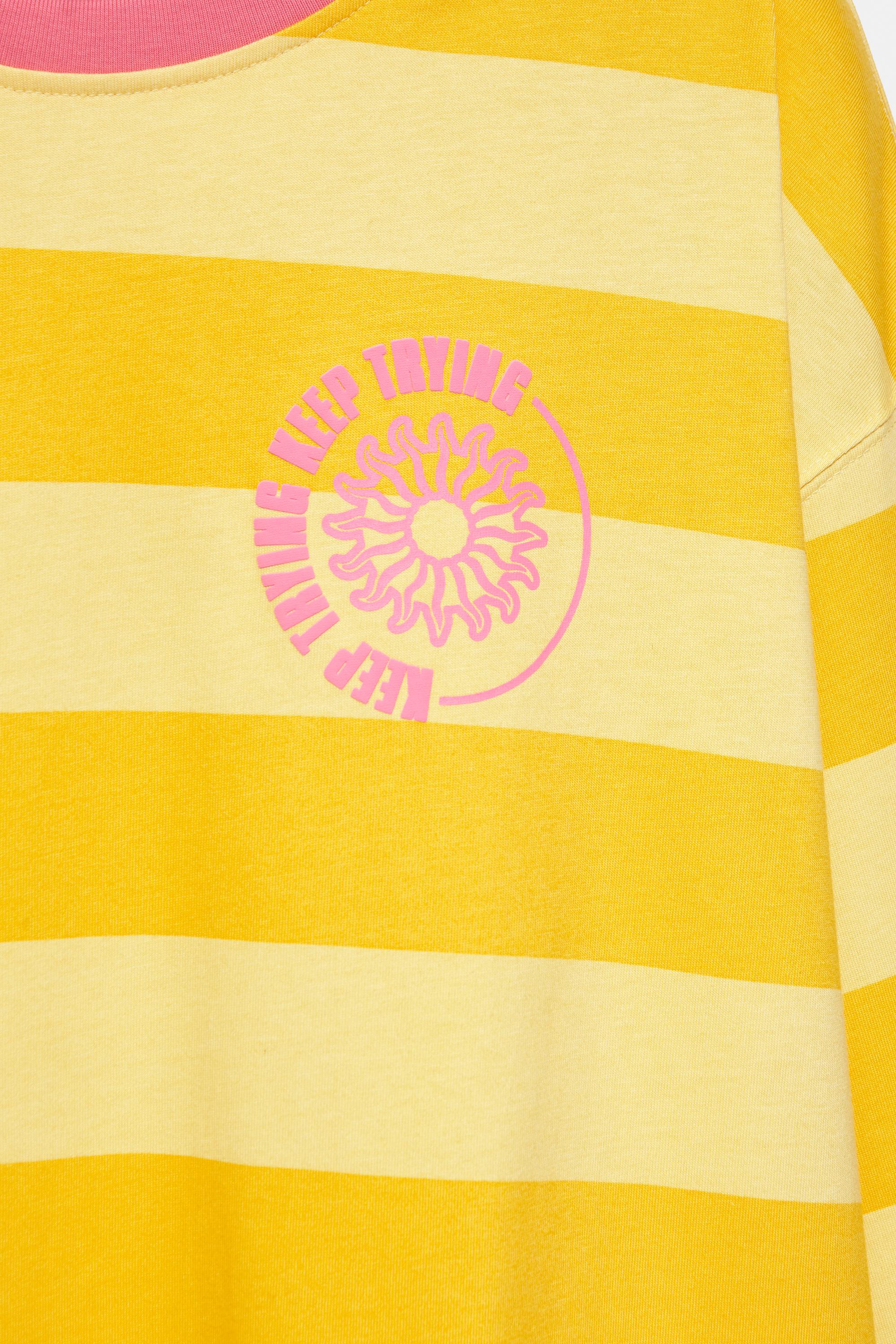 STWD boxy striped T-shirt — Yellow