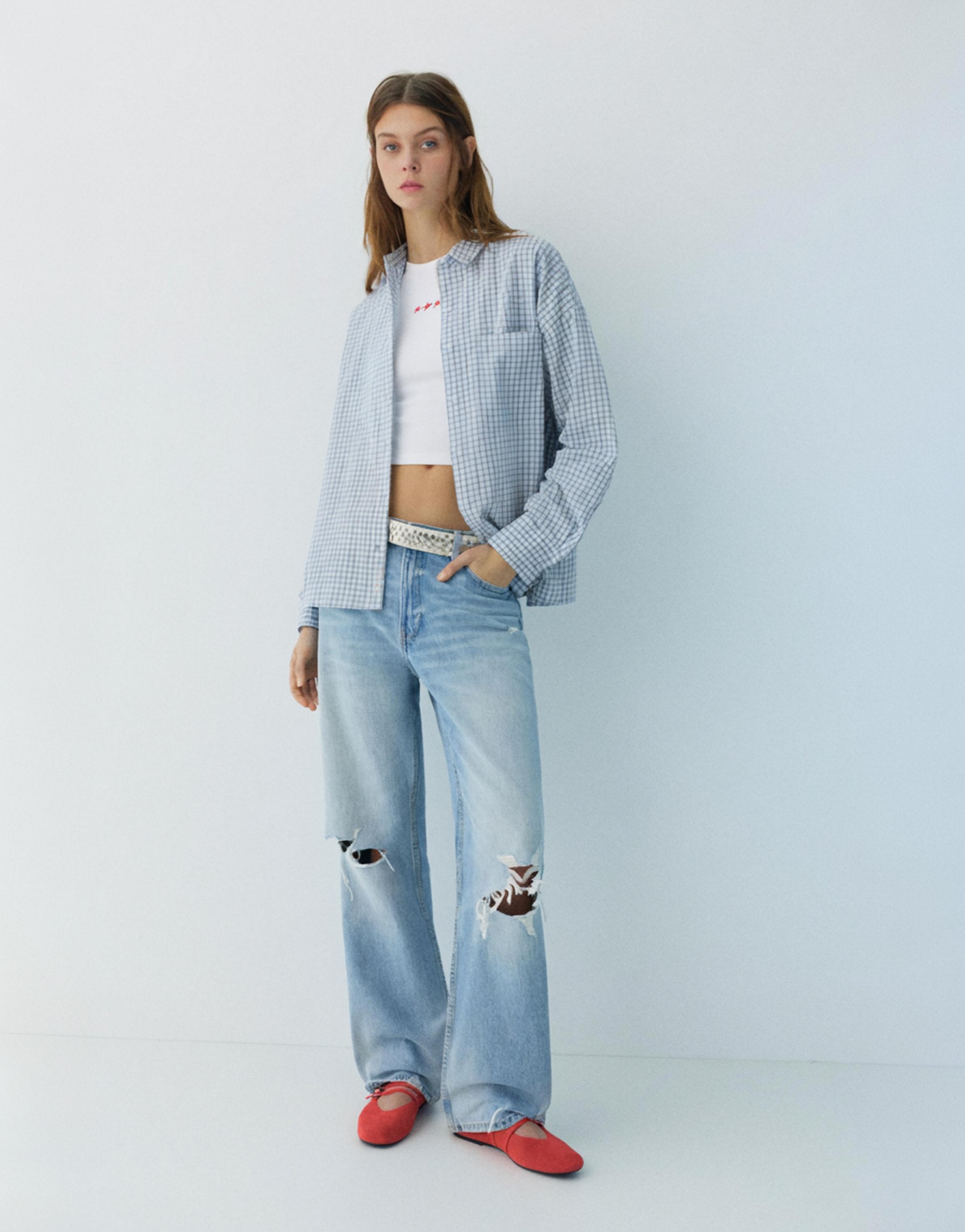 Kareli cepli gömlek - Görsel 7