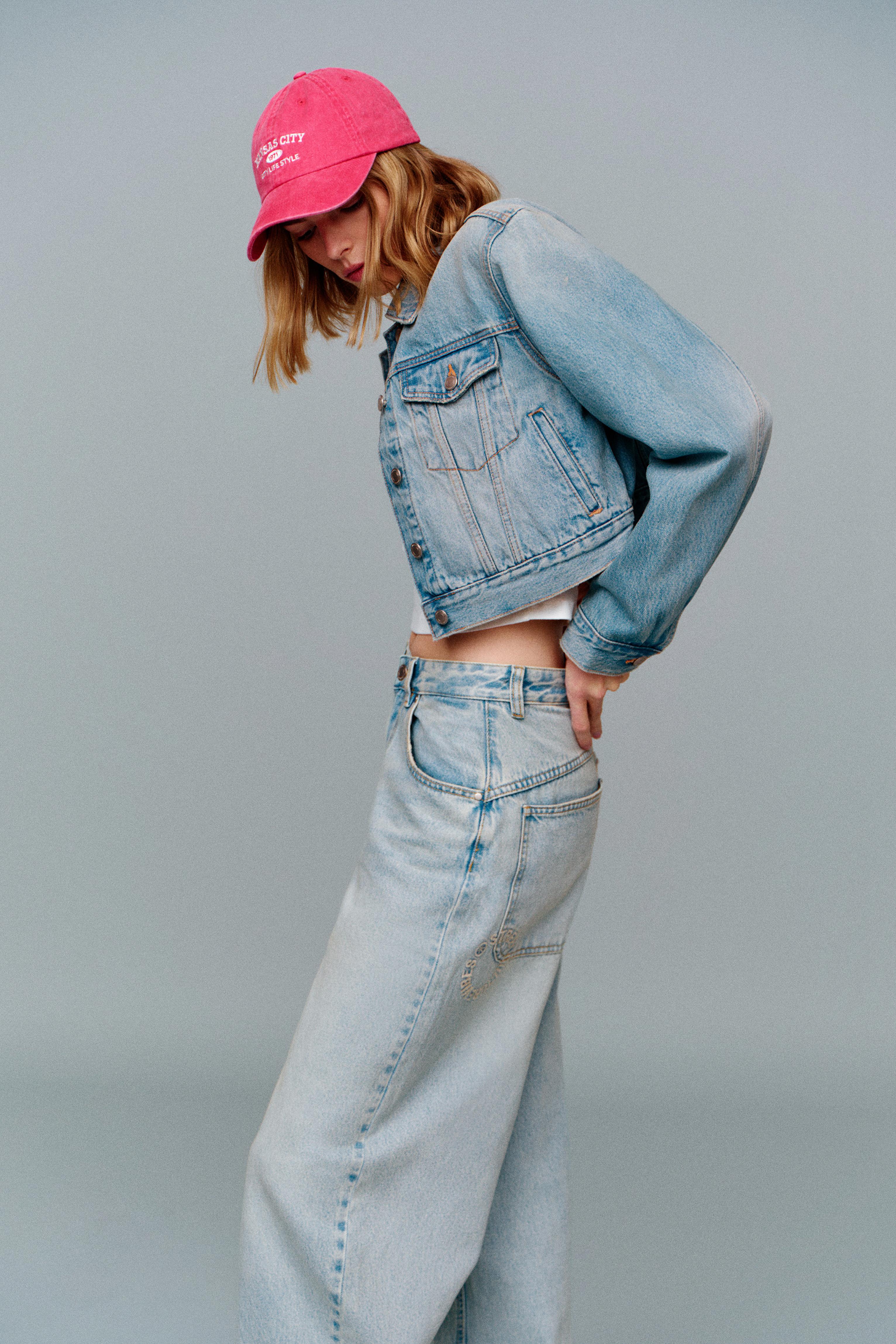 Cropped denim jacket — Pale blue