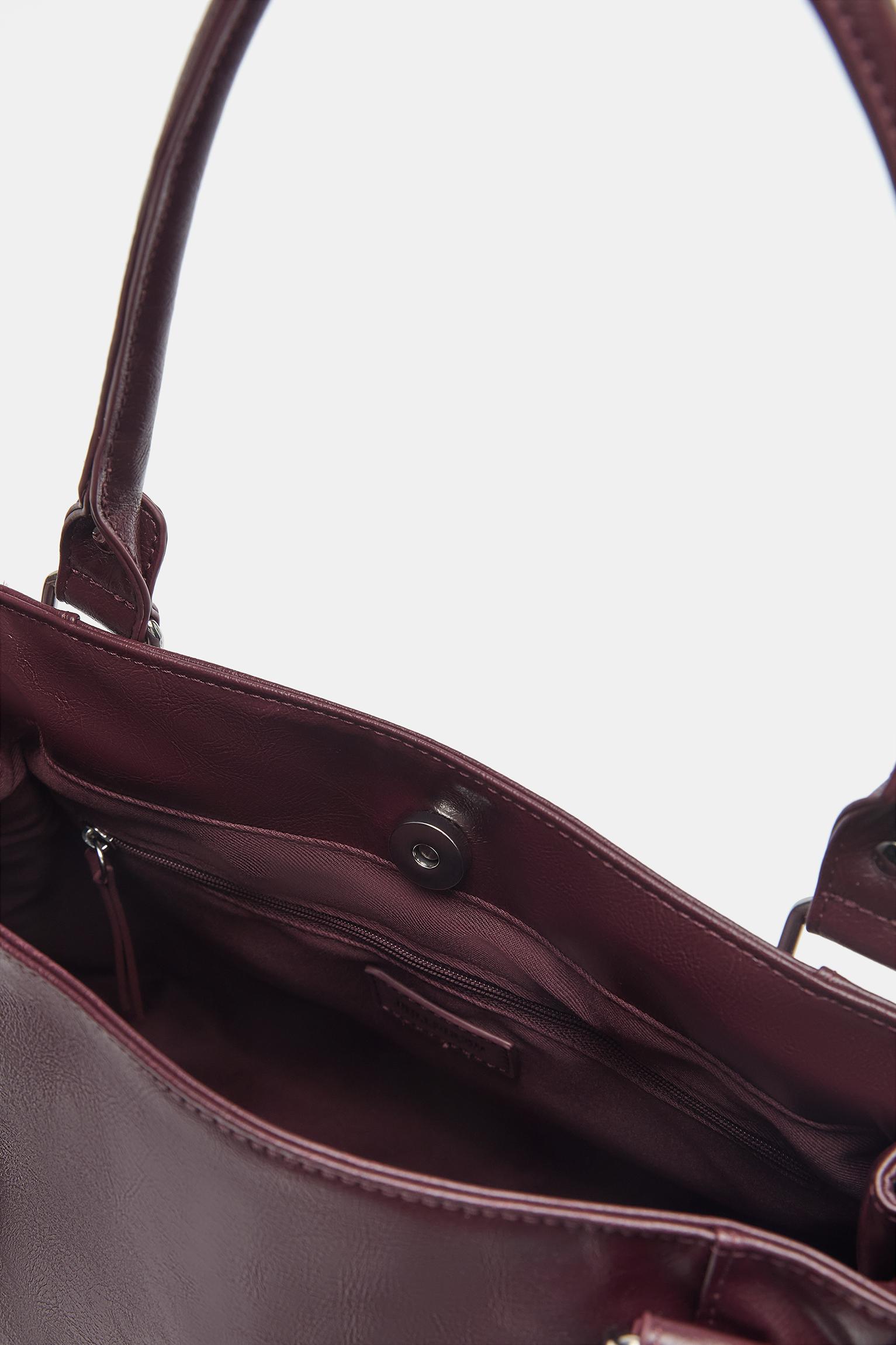 Bow detail tote bag — Burgundy