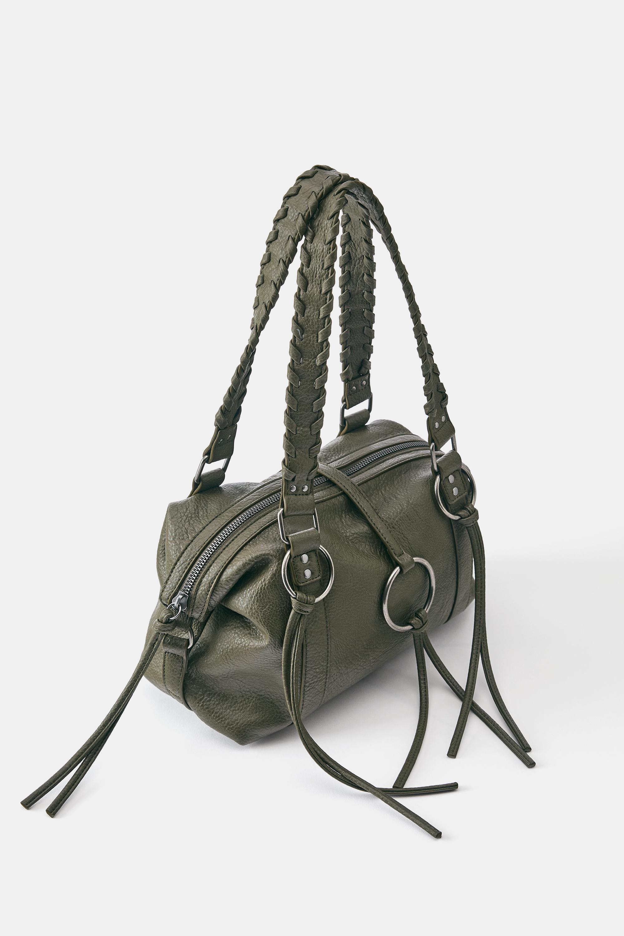 Ring detail shoulder bag — Khaki