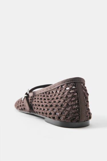 Crochet ballerina shoes — Brown 5