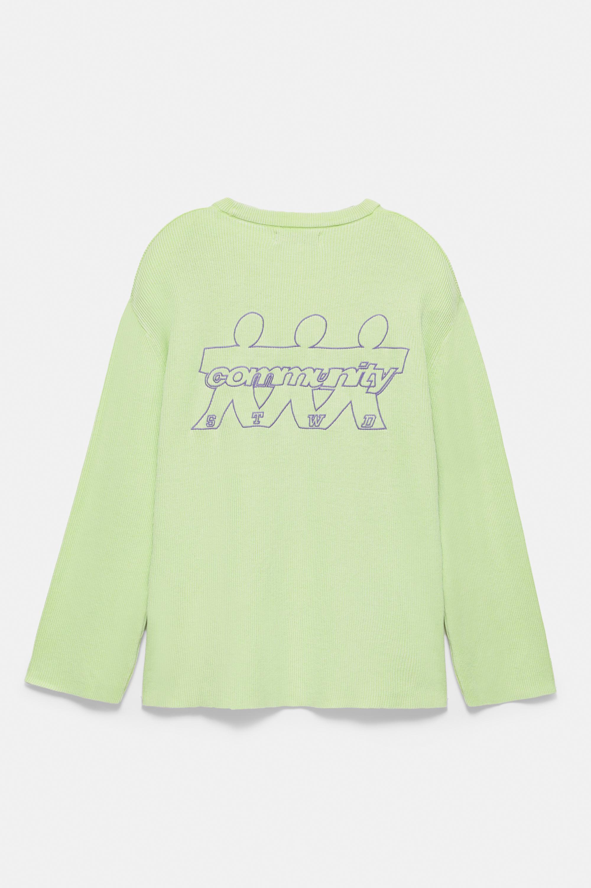 STWD round neck jumper — Faded green