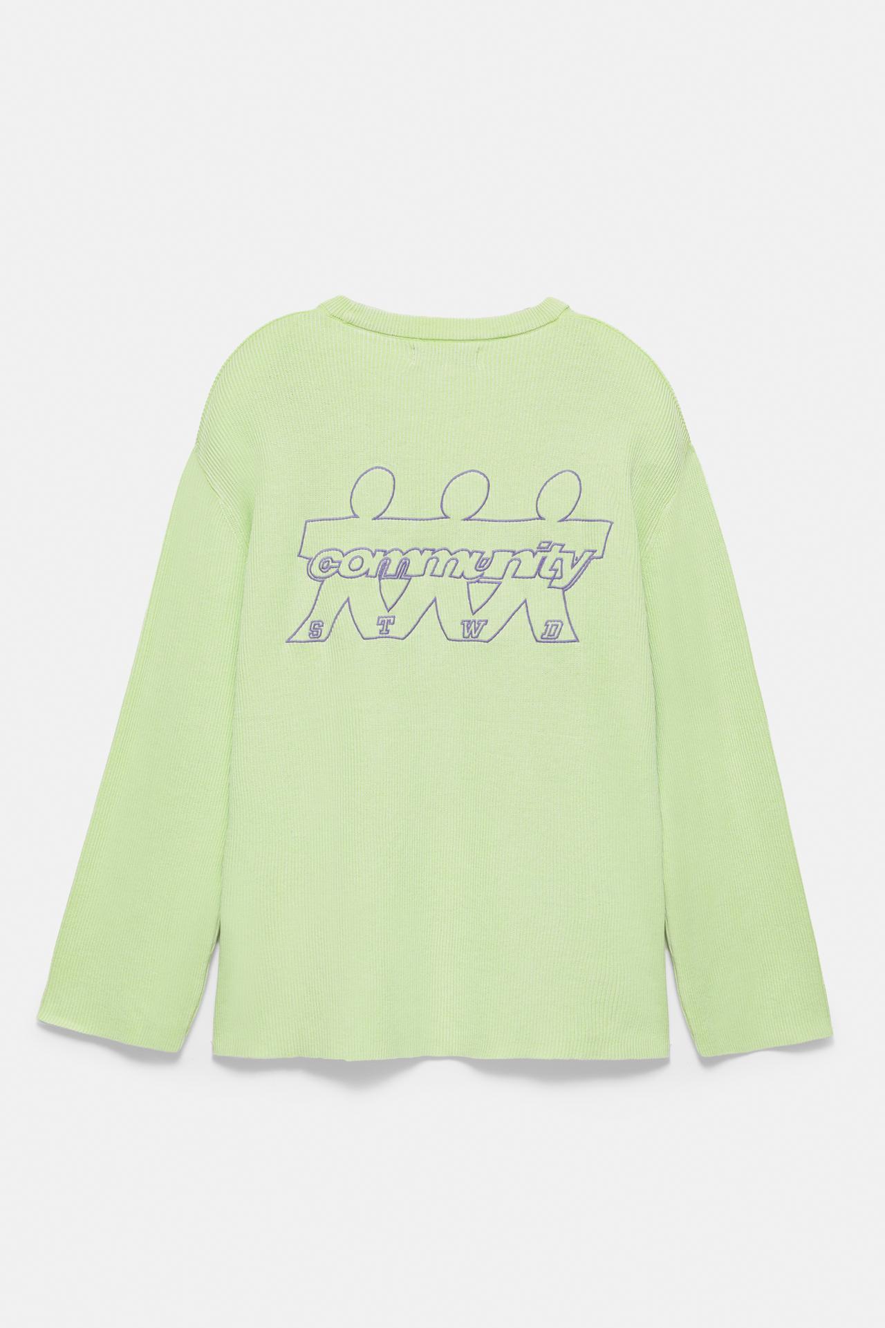 STWD round neck jumper — Faded green