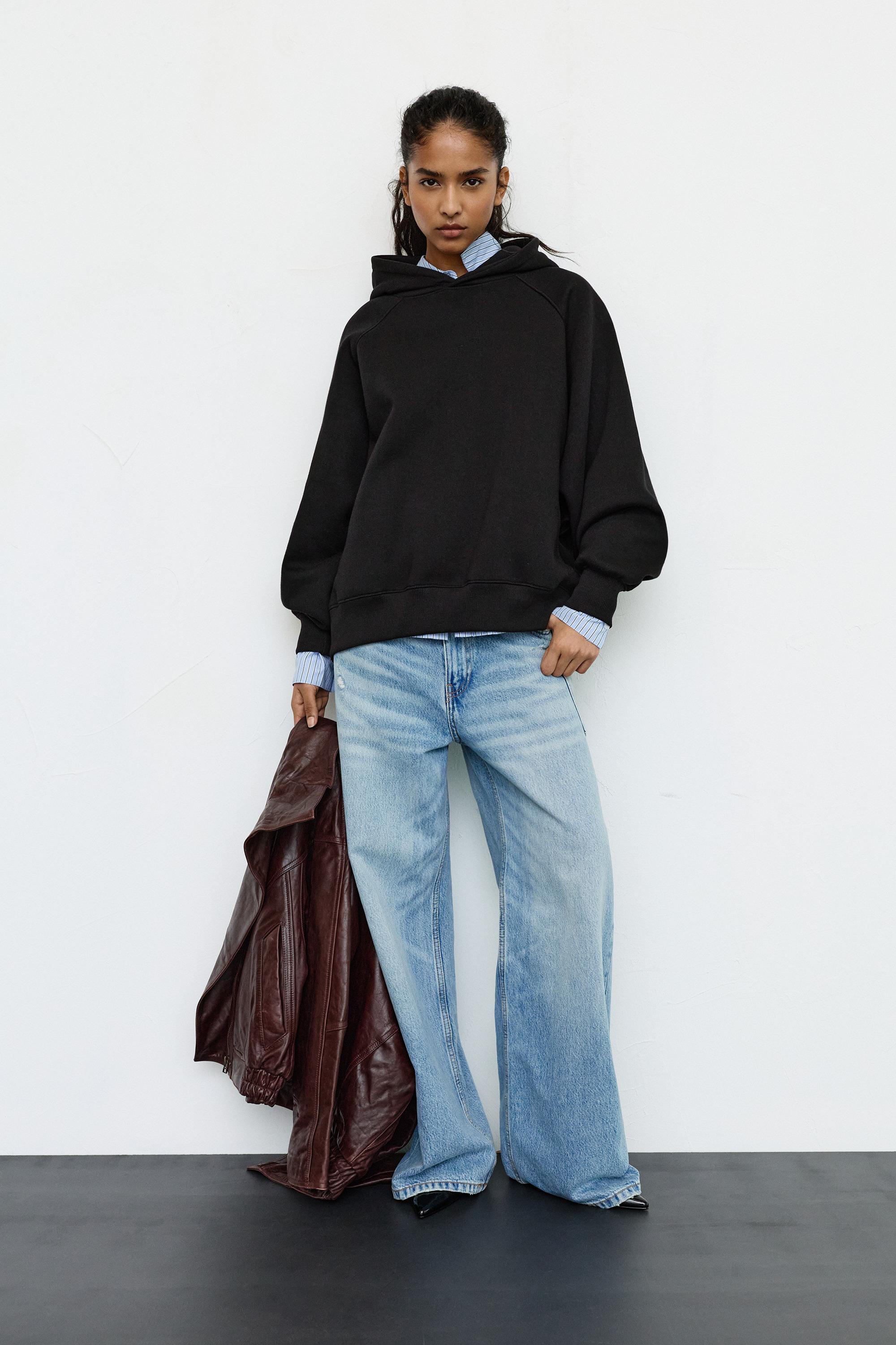 Oversize kapüşonlu sweatshirt - Görsel 11