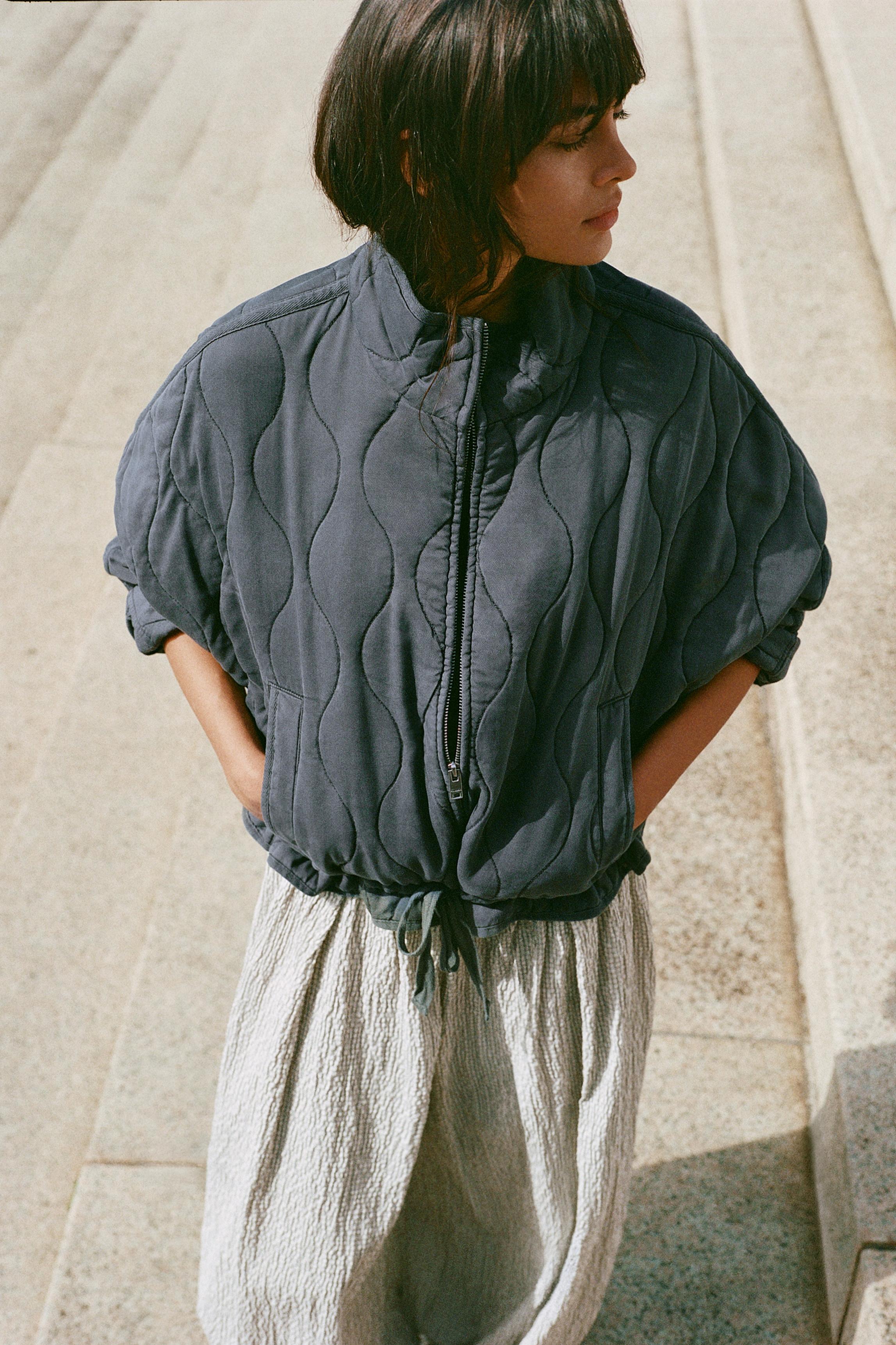 Dik yaka şişme mont - Görsel 22