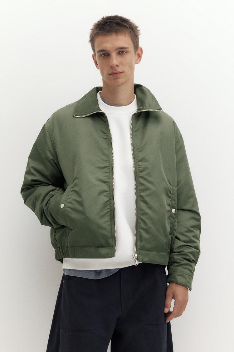 Boxy bomber jacket — Medium green