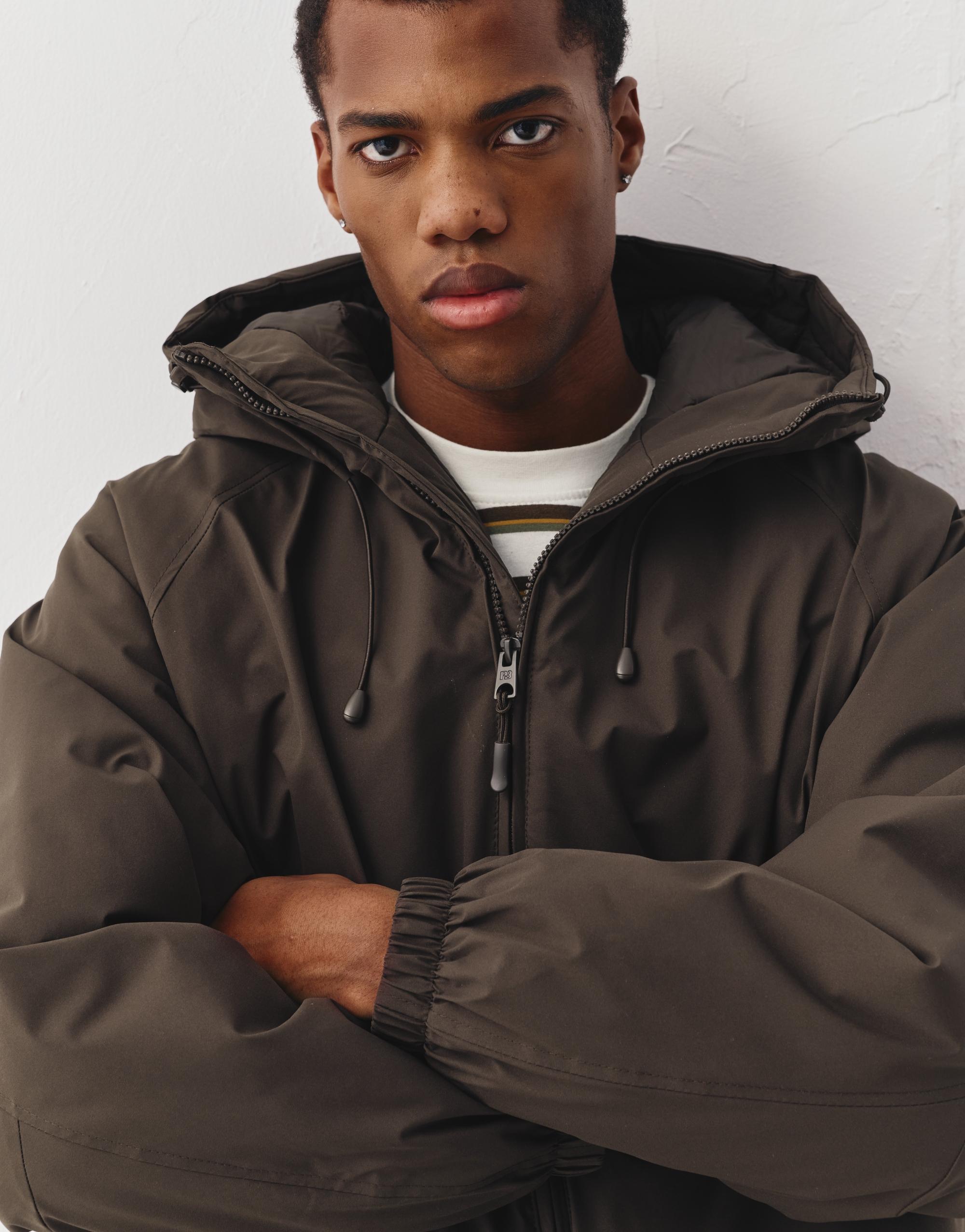 Dik yaka şişme mont - Görsel 4