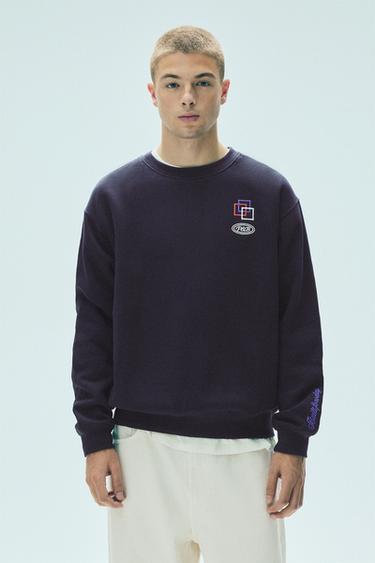 Boxy graphic sweatshirt — Navy 1