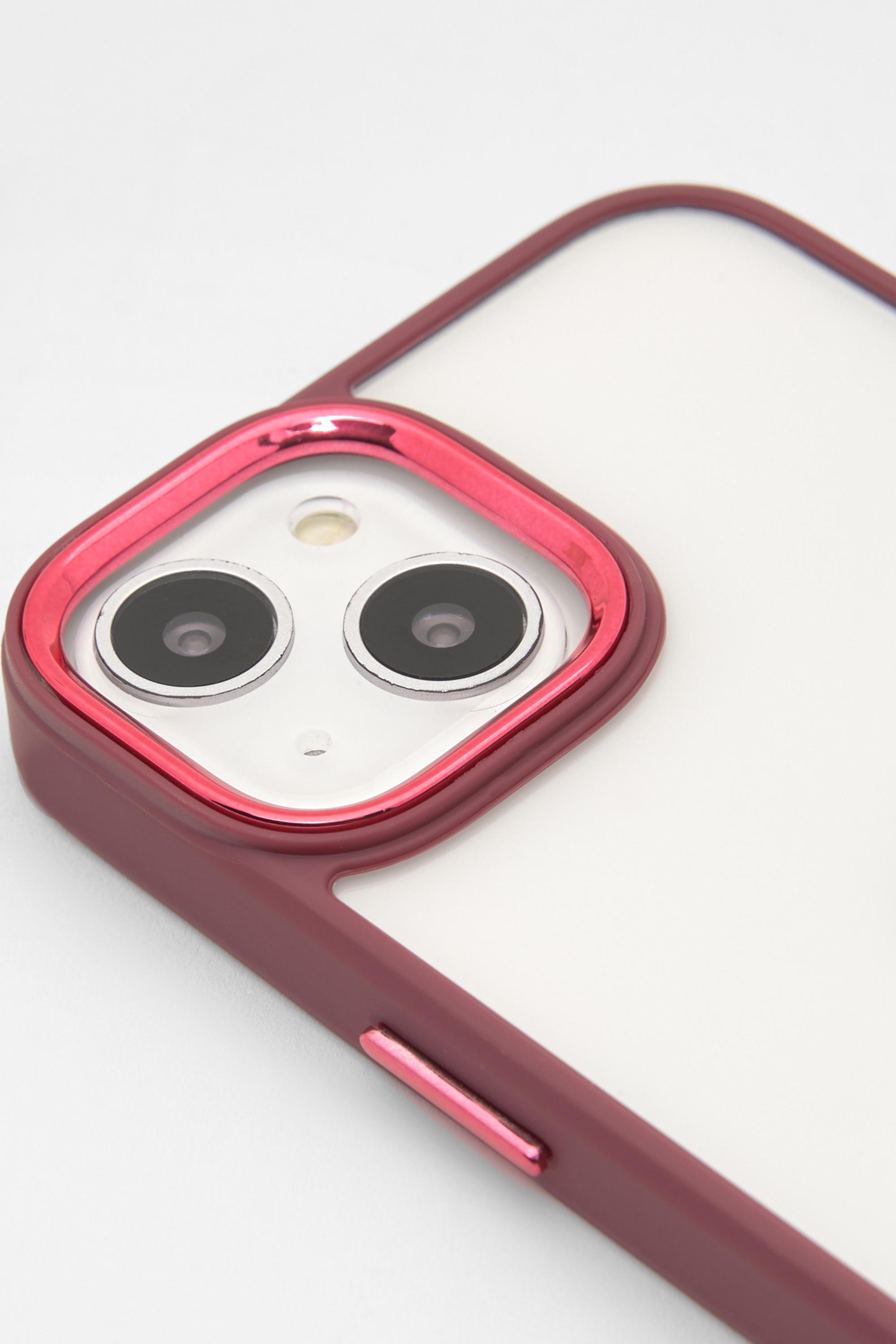 Transparent iPhone case with contrast — Maroon