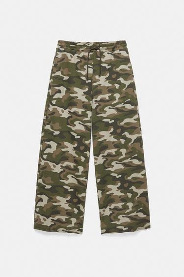 Printed wide-leg jogger trousers — Khaki-t 3