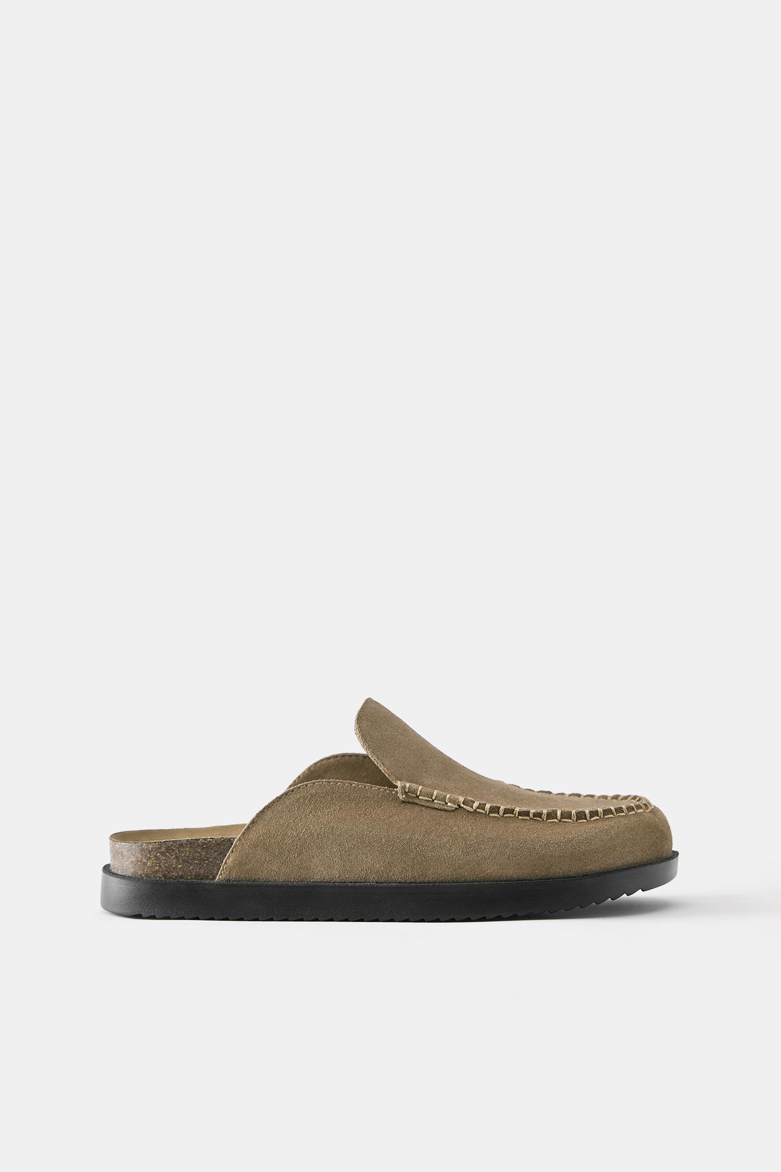 Leather clogs — Brown