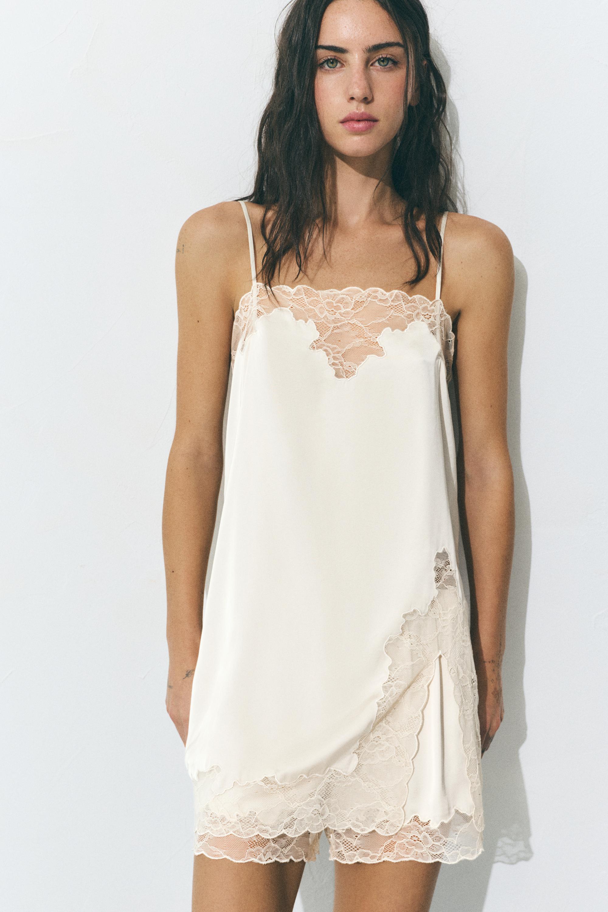 İnce askılı dantelli top - Görsel 4