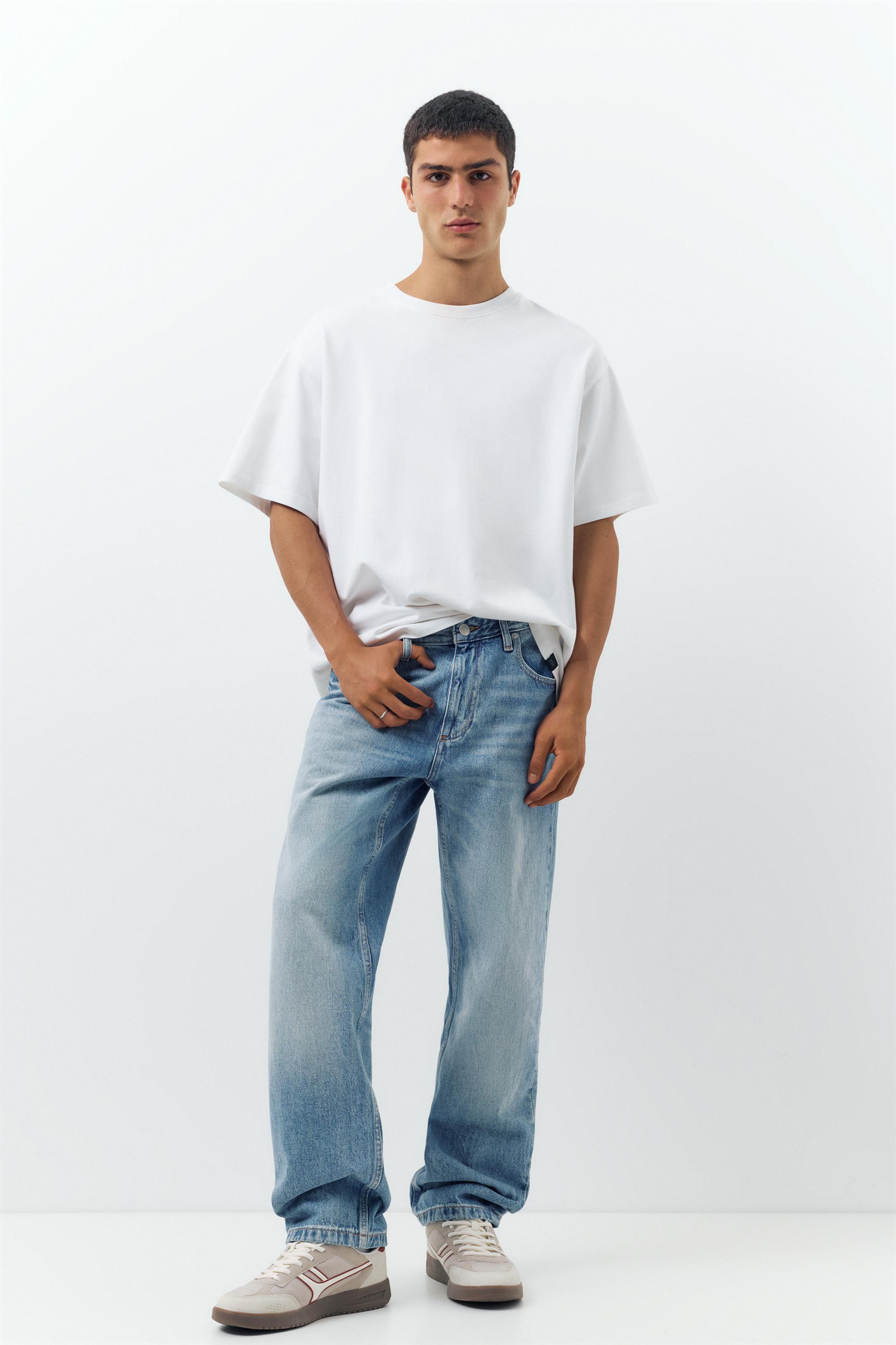 Straight-leg jeans — Medium blue