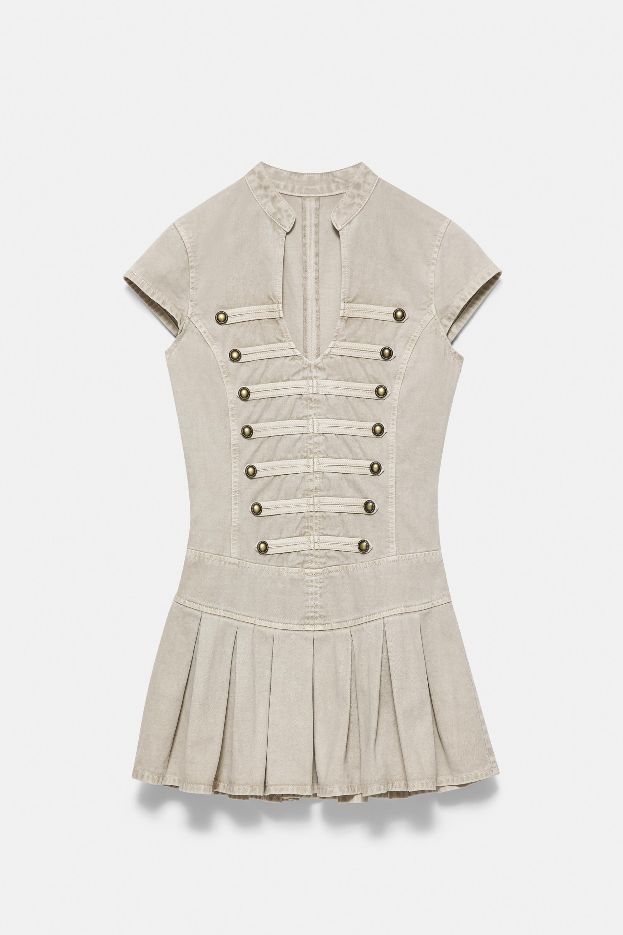 Short toggle button dress — Khaki