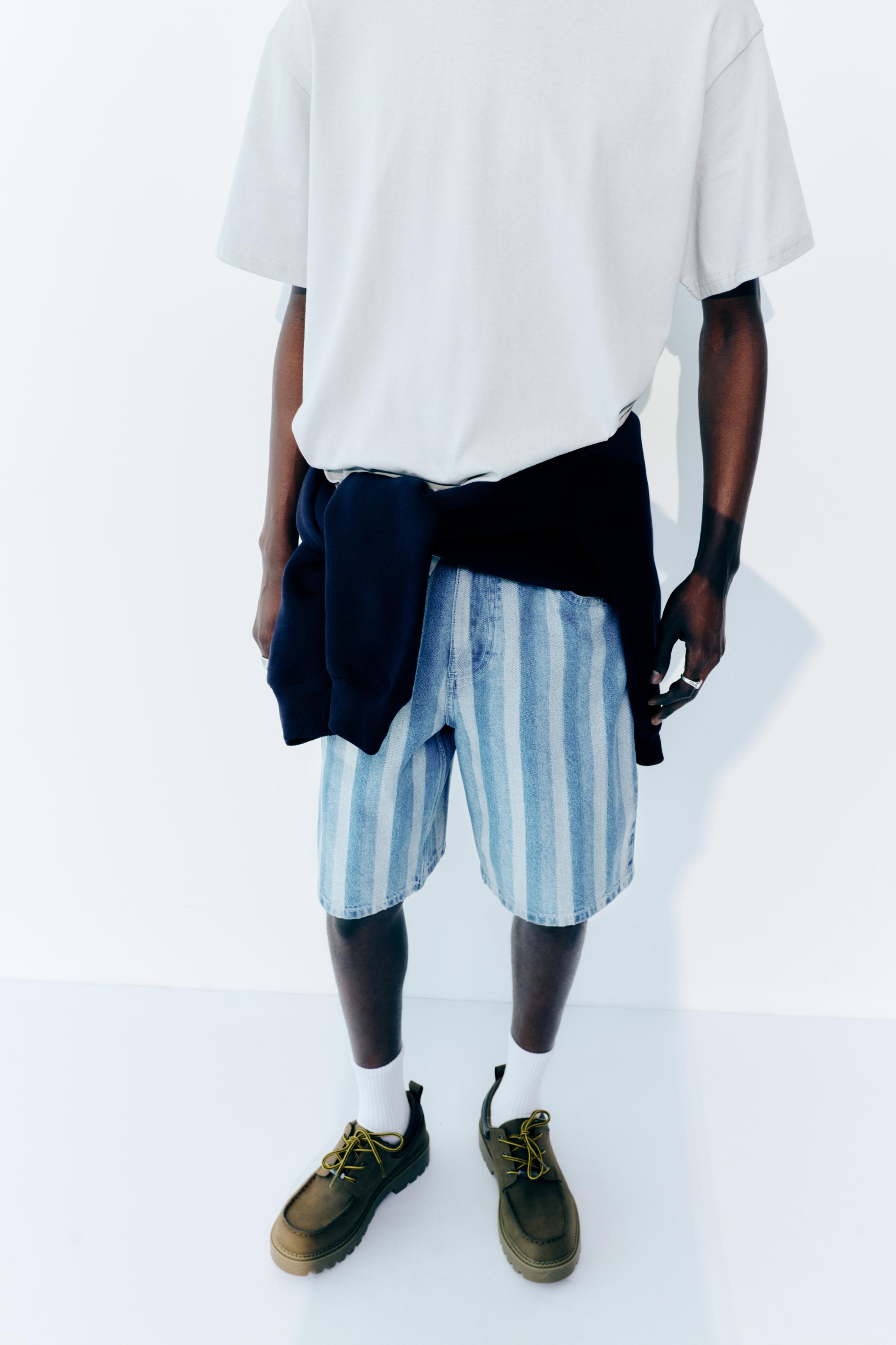 Baggy denim Bermuda shorts — Blue