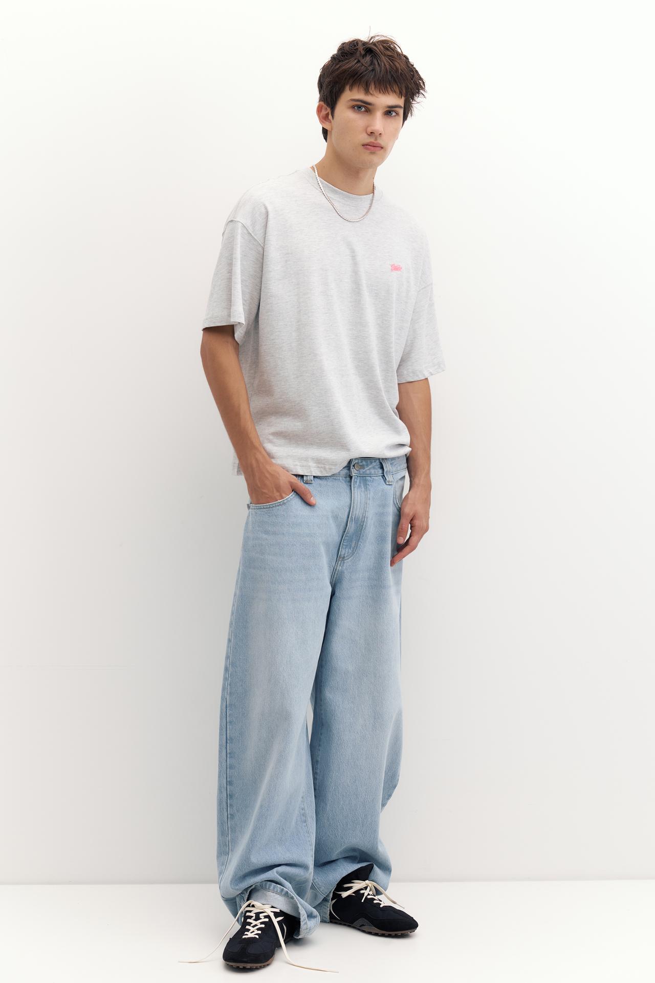 STWD logo boxy T-shirt — Pearl grey