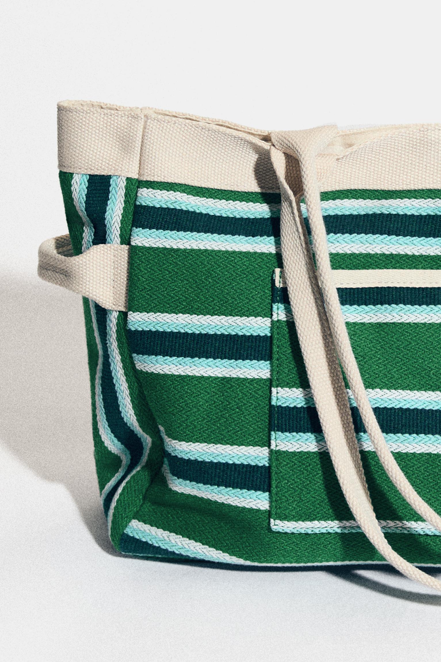 Çizgili tote çanta - Görsel 25