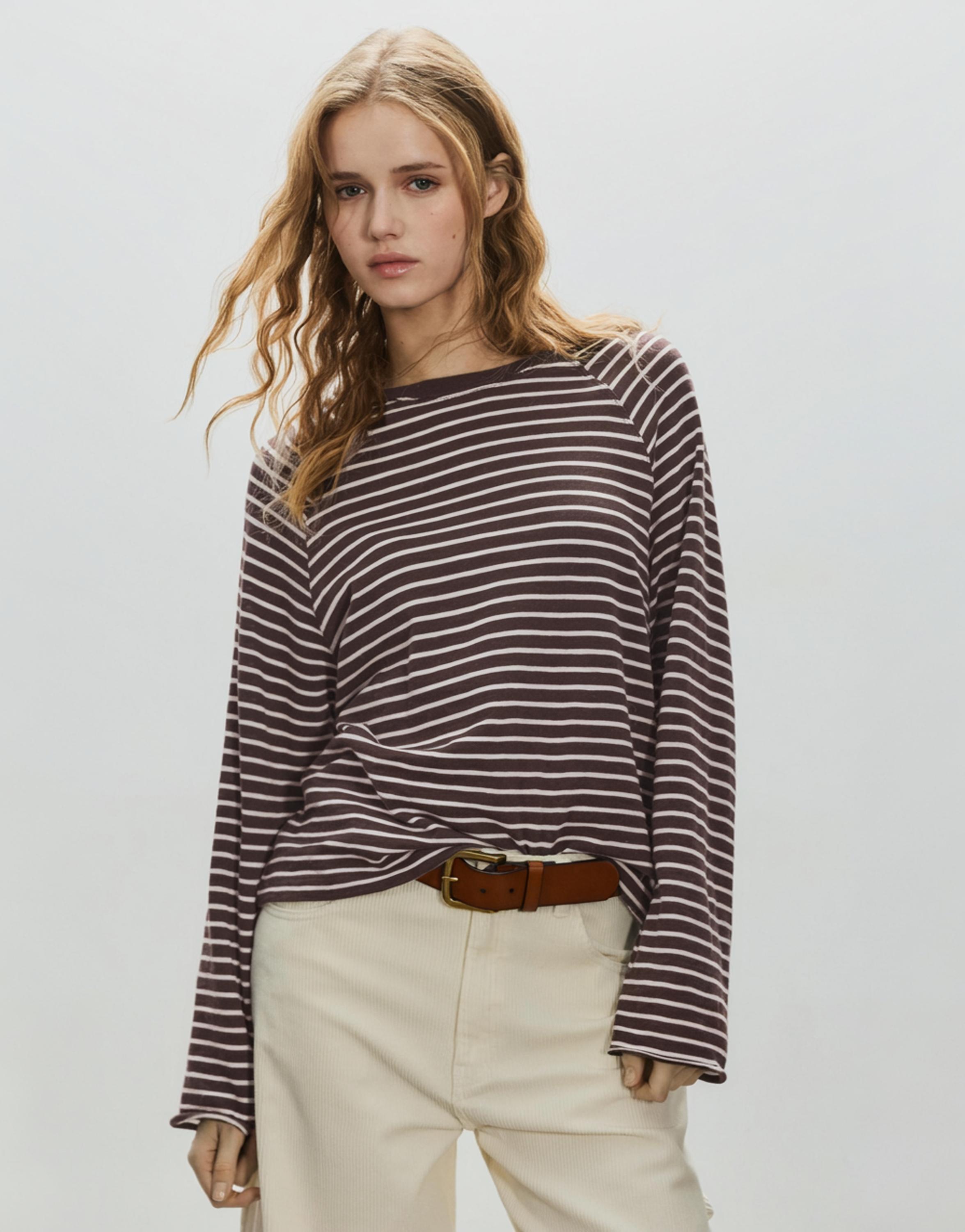 Uzun kollu reglan kesim t-shirt - Görsel 33