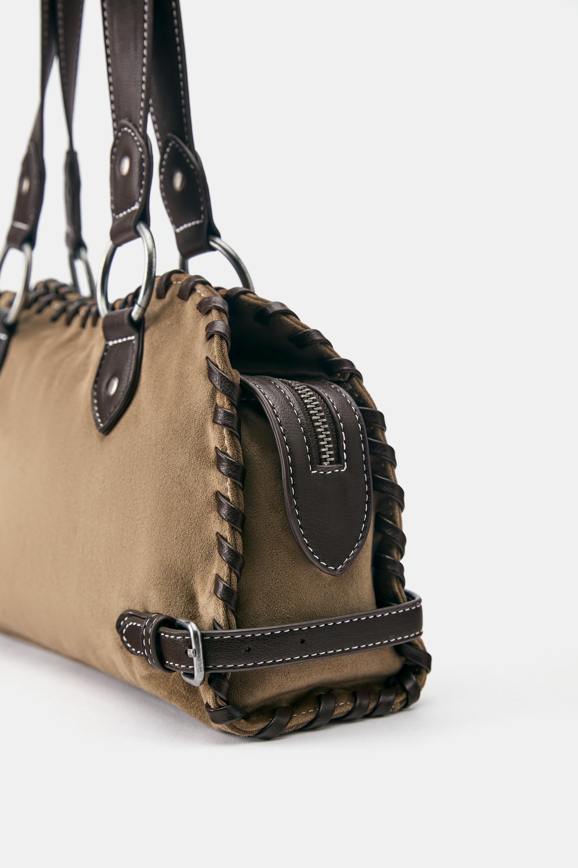 Contrast shoulder bag — Camel