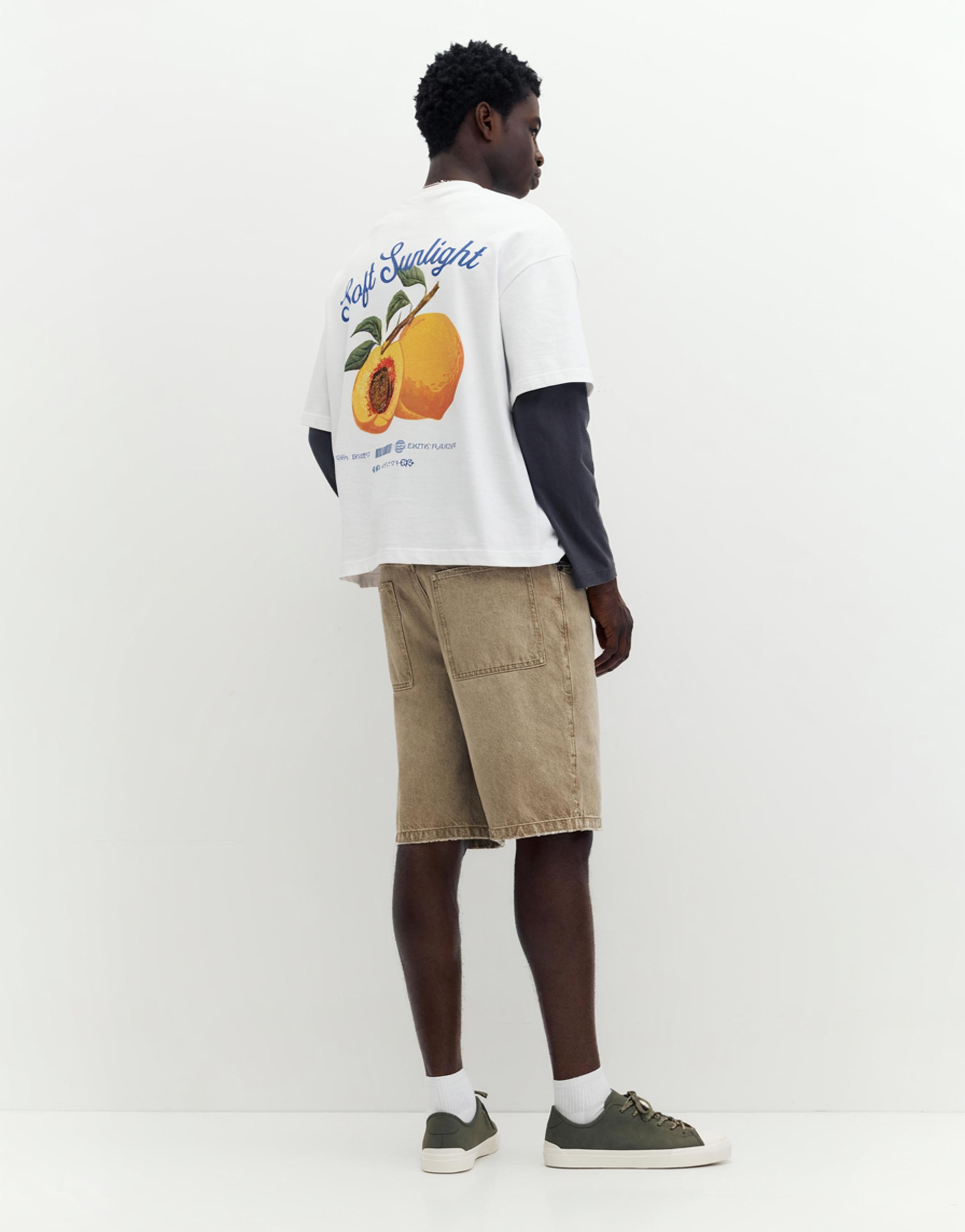 STWD peach graphic T-shirt — White