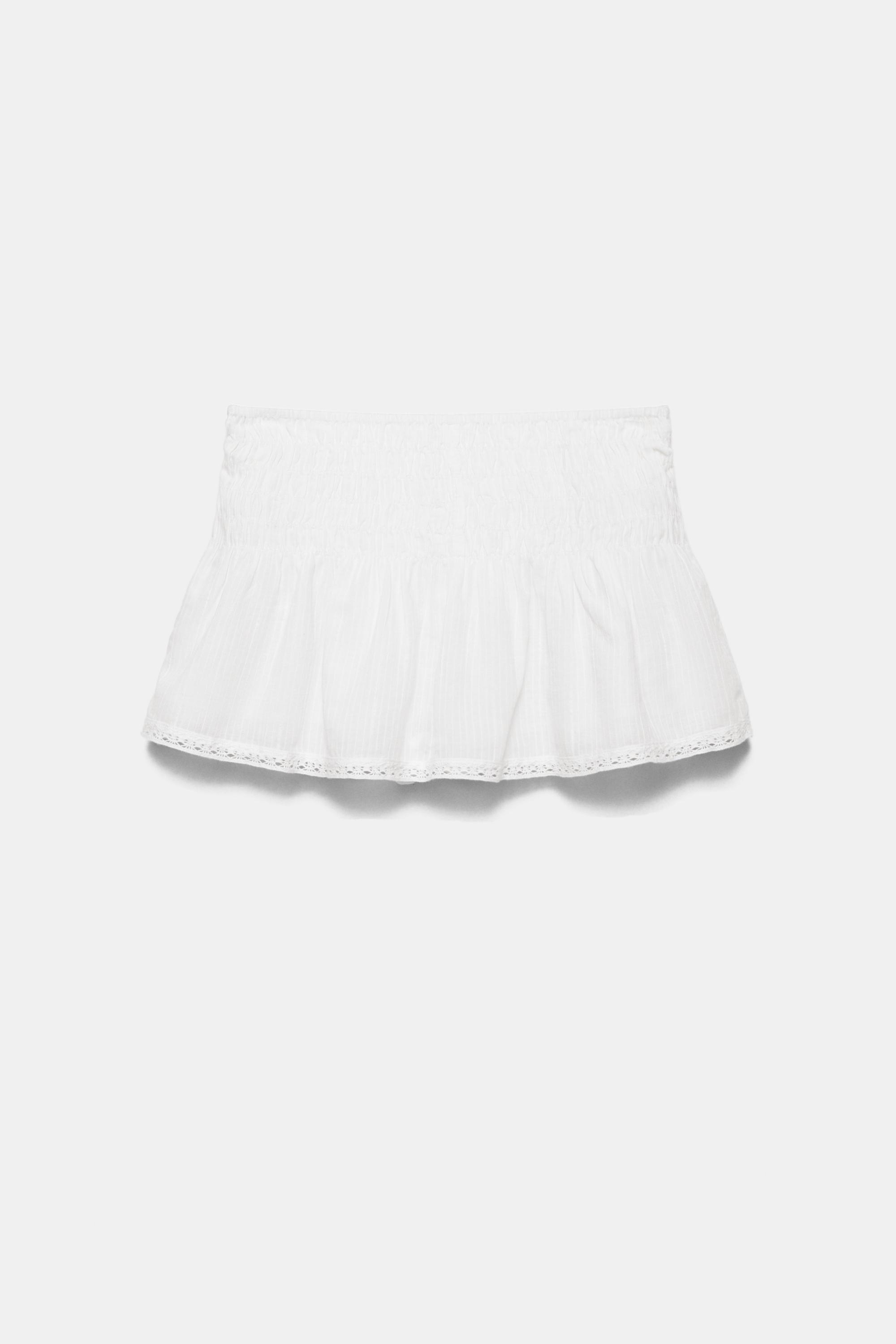 Ruffled skort — White