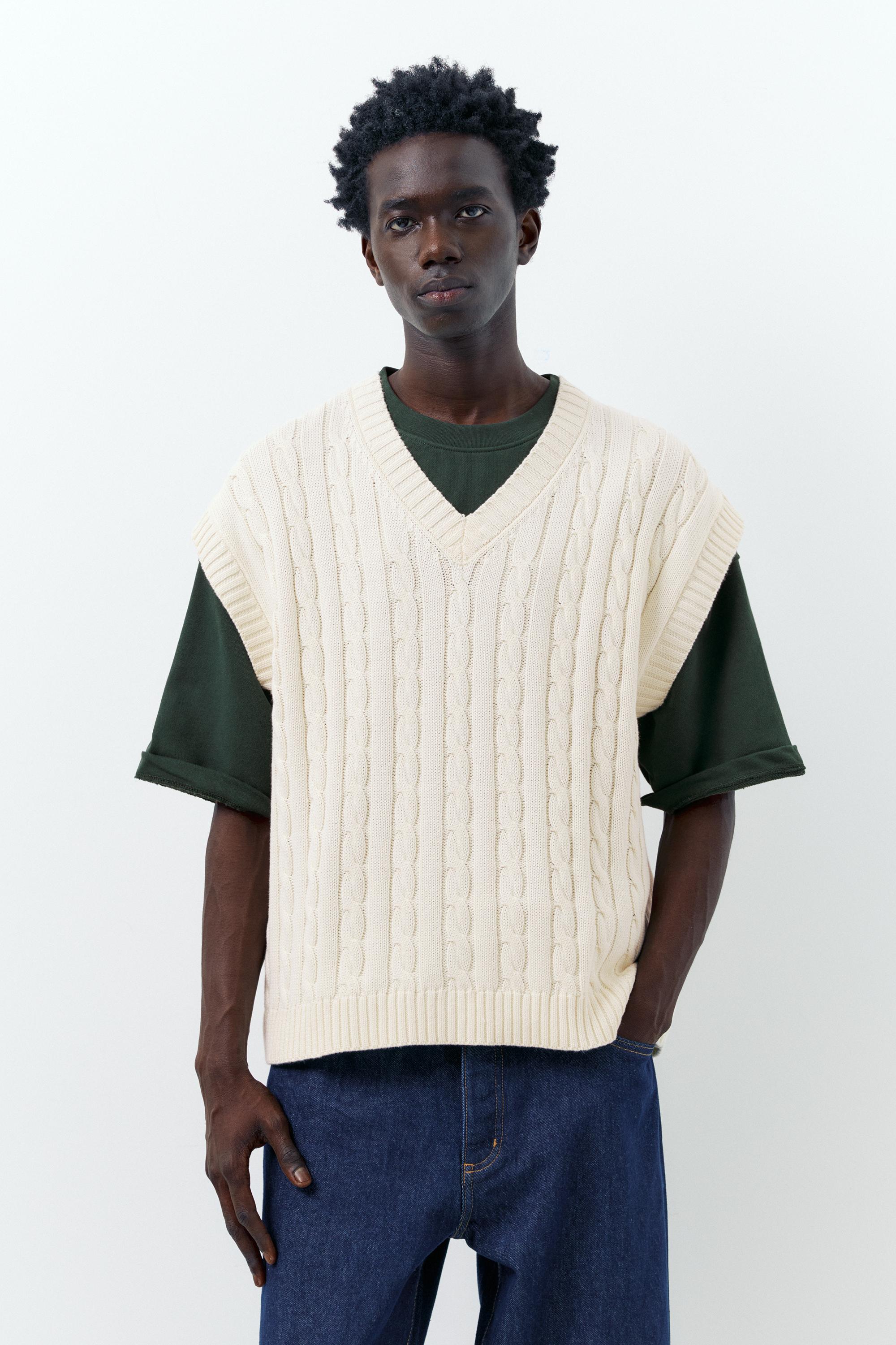 Cable-knit vest — Off white