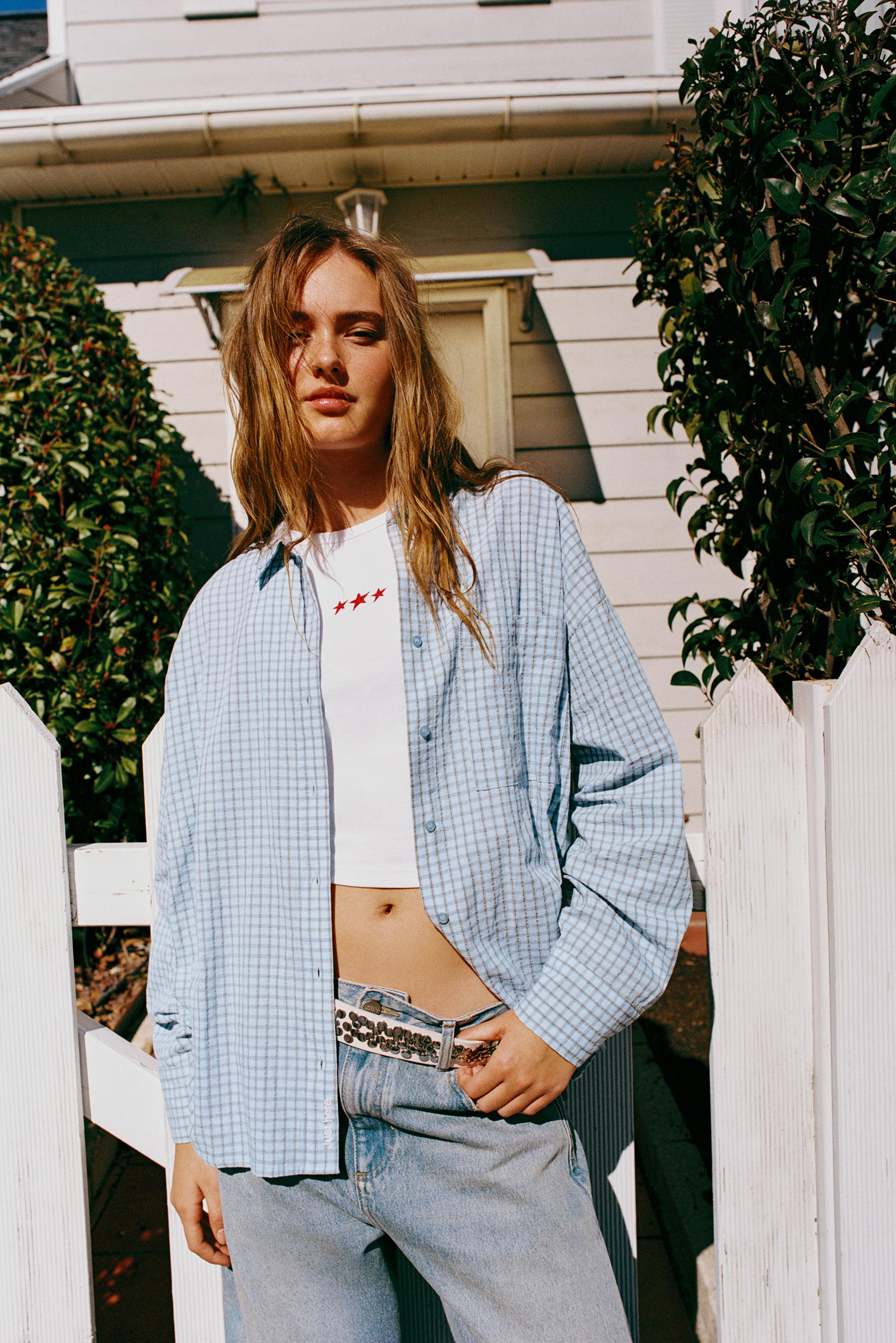 Camicia A Quadri Con Taschino