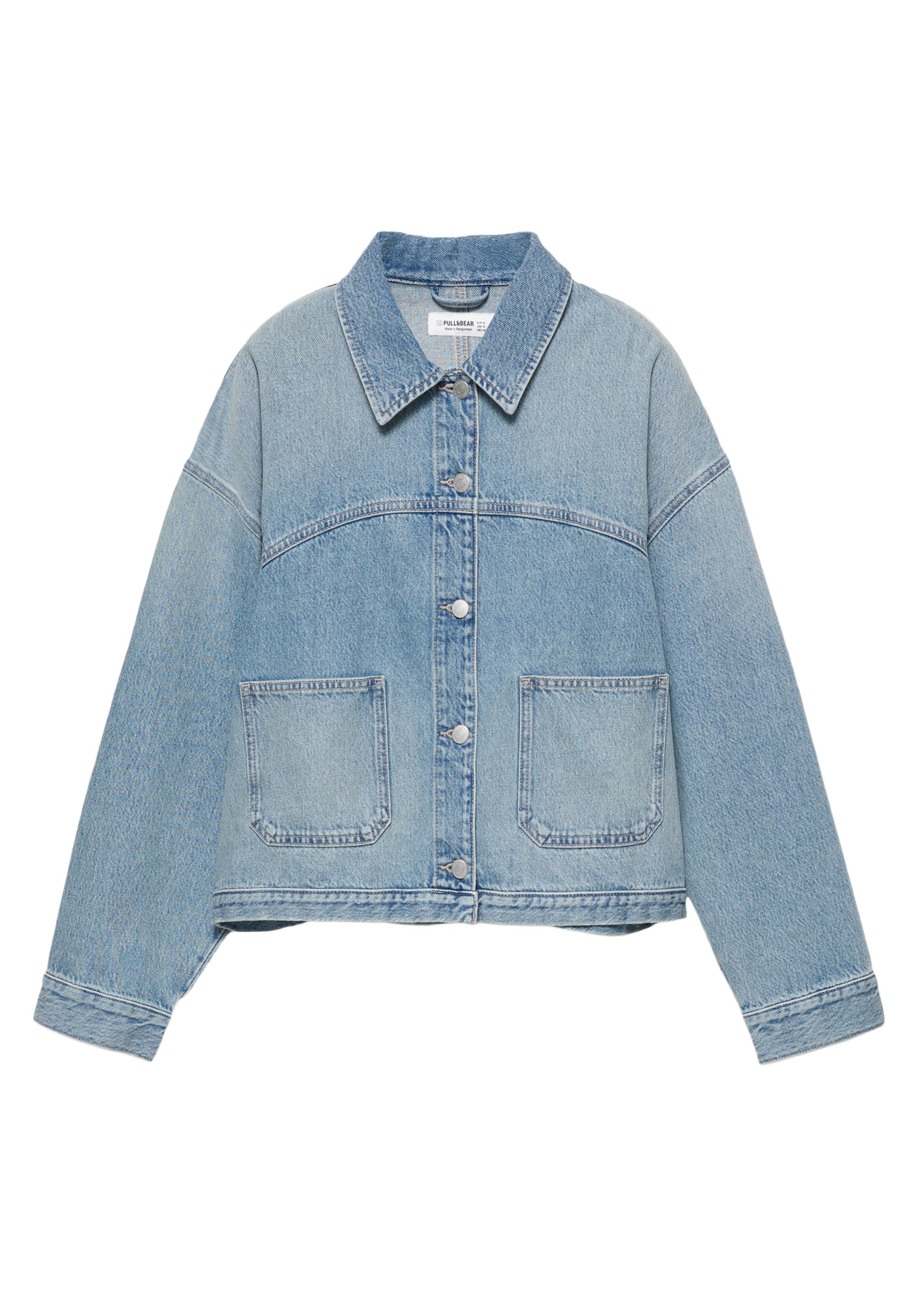 Boxy kesim denim ince ceket - Görsel 6