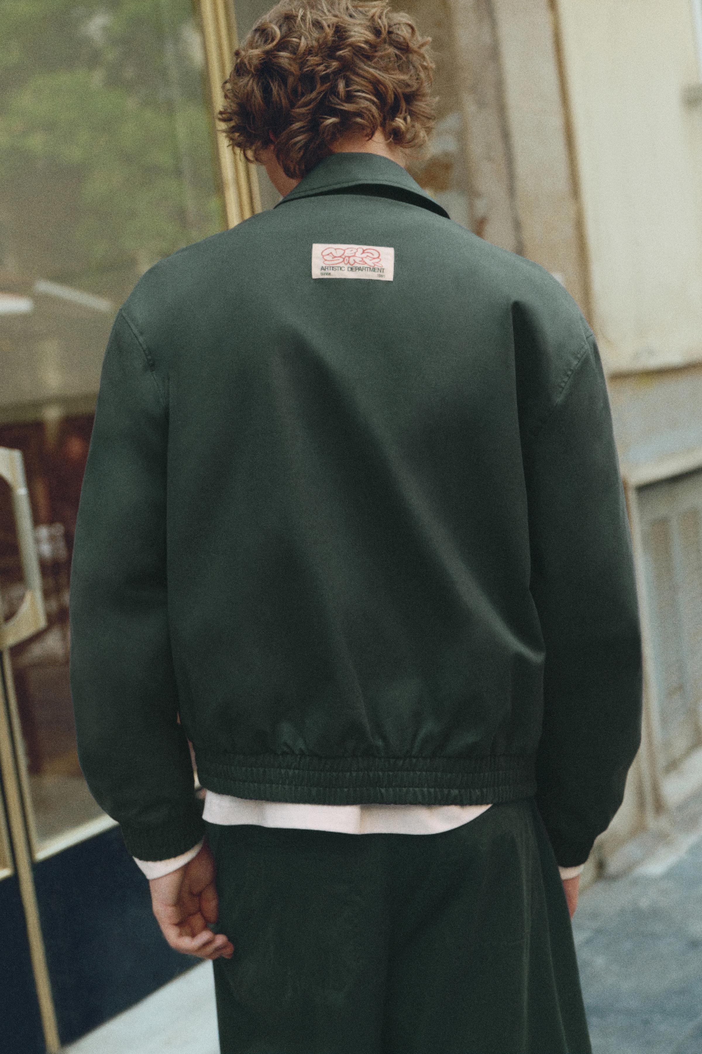 Embroidered jacket — Bluish green