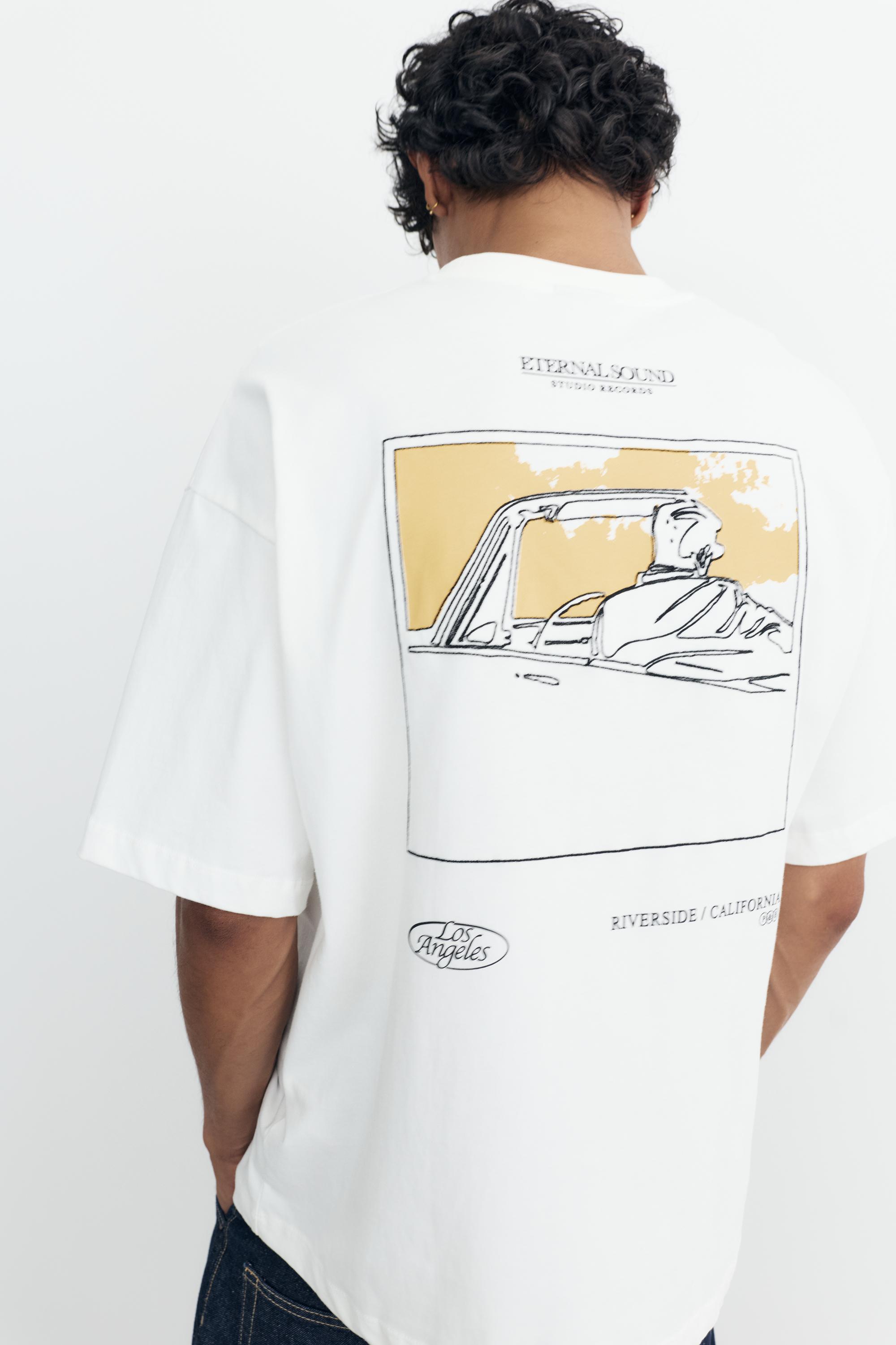 Los Angeles grafik baskılı relaxed fit Tişört - Görsel 13