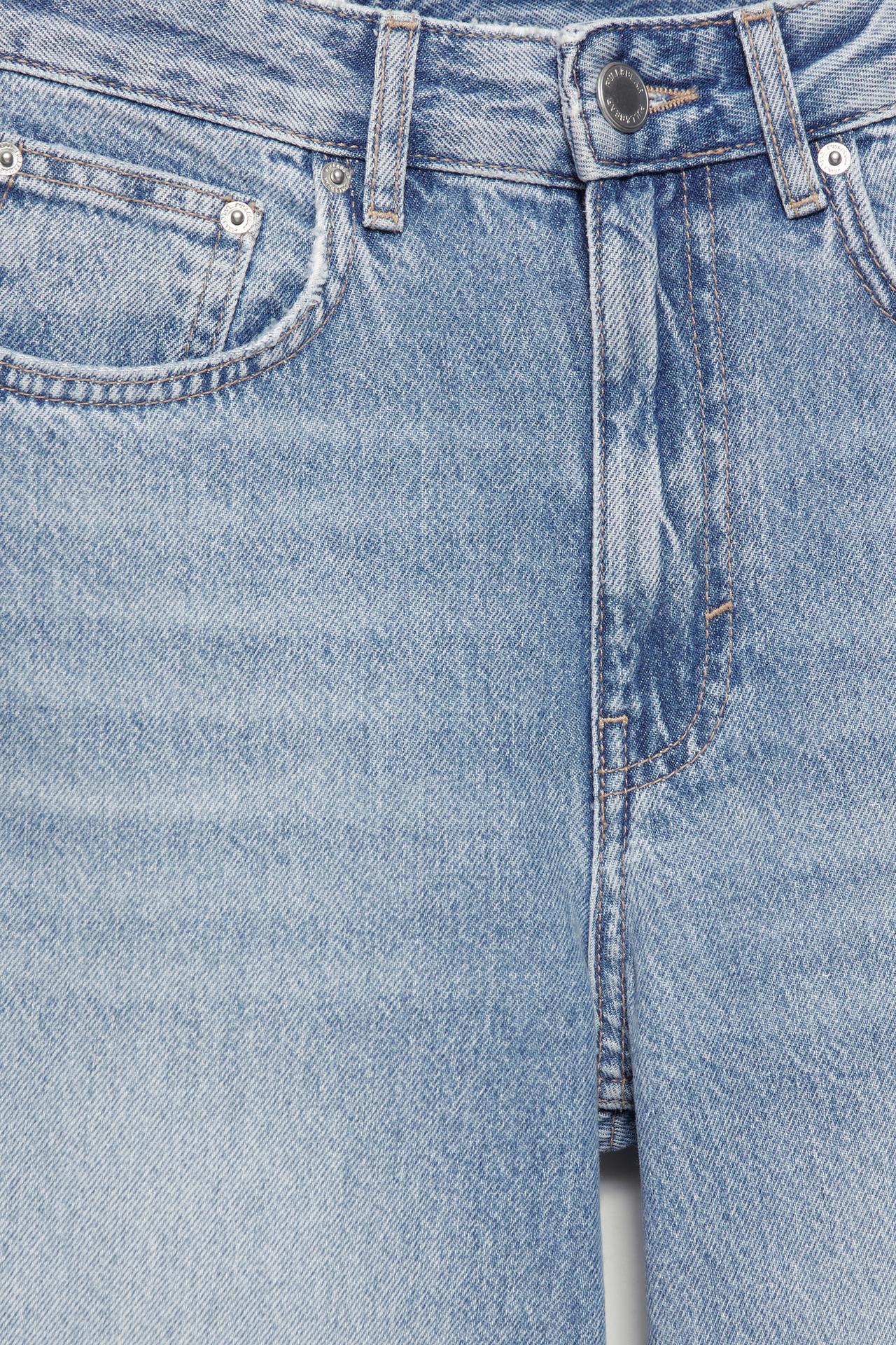 Wide-leg patchwork jeans — Medium blue