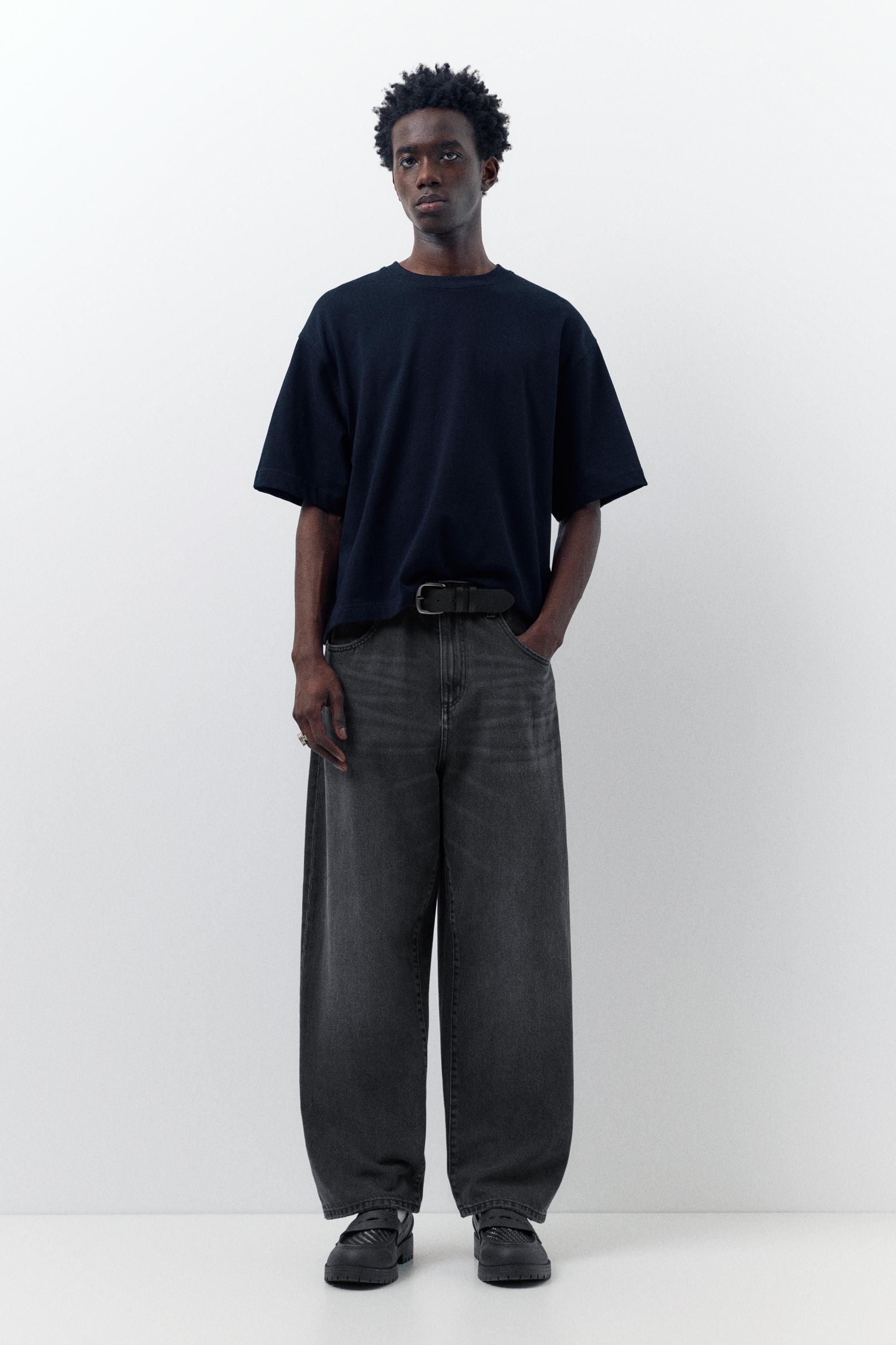 Relaxed fit baggy jeans — Faded black