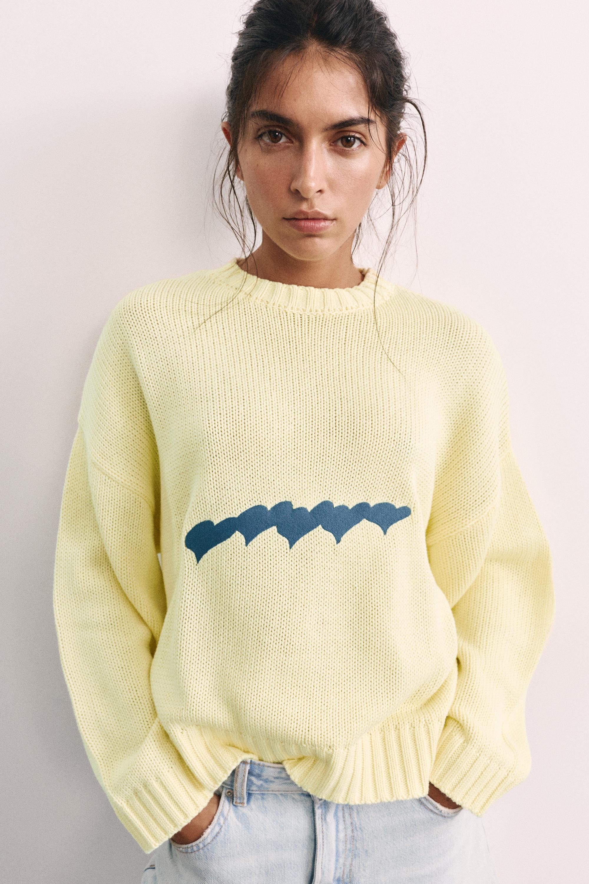 Oversize heart jumper — Yellow