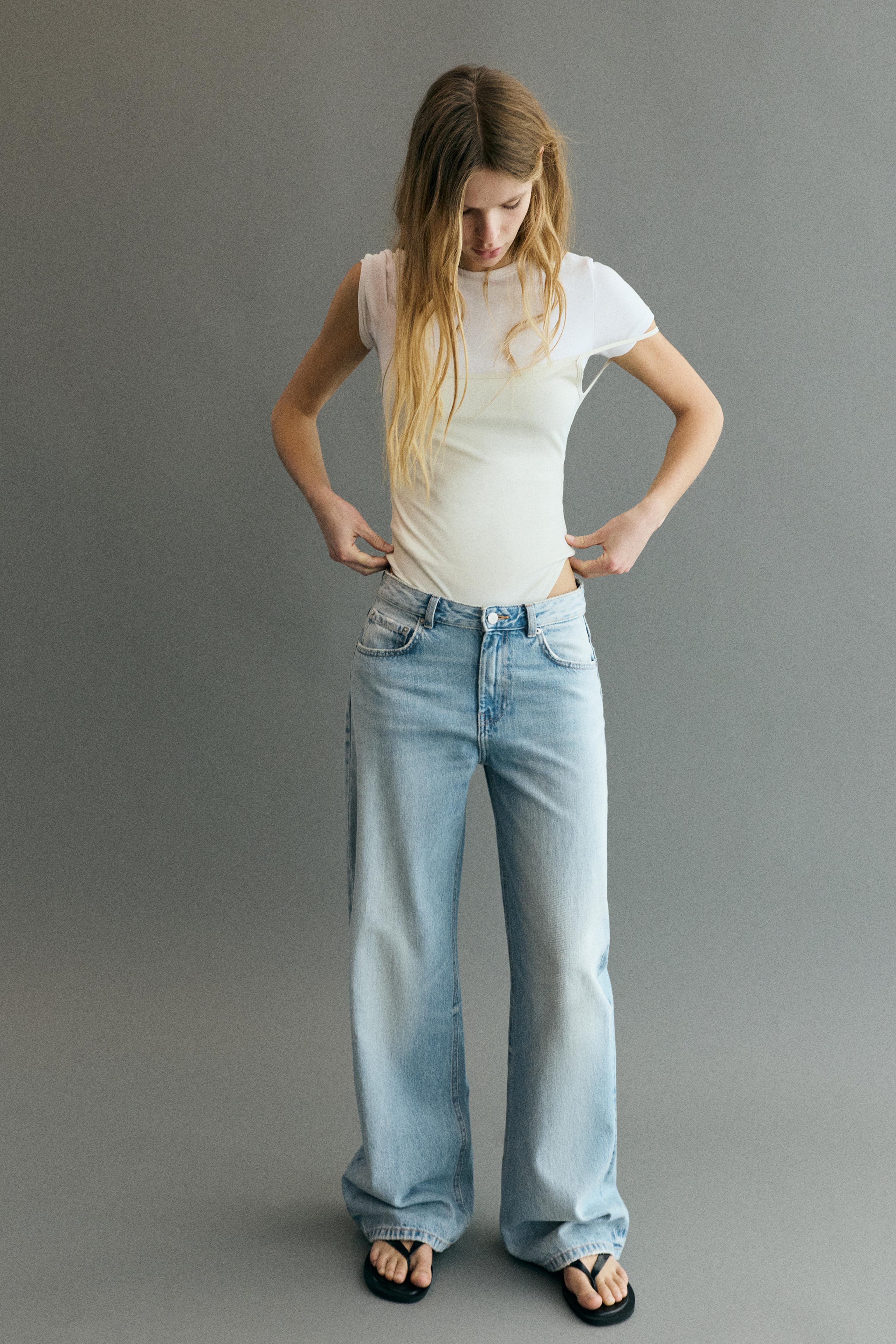 Mid-rise baggy jeans — Pale blue