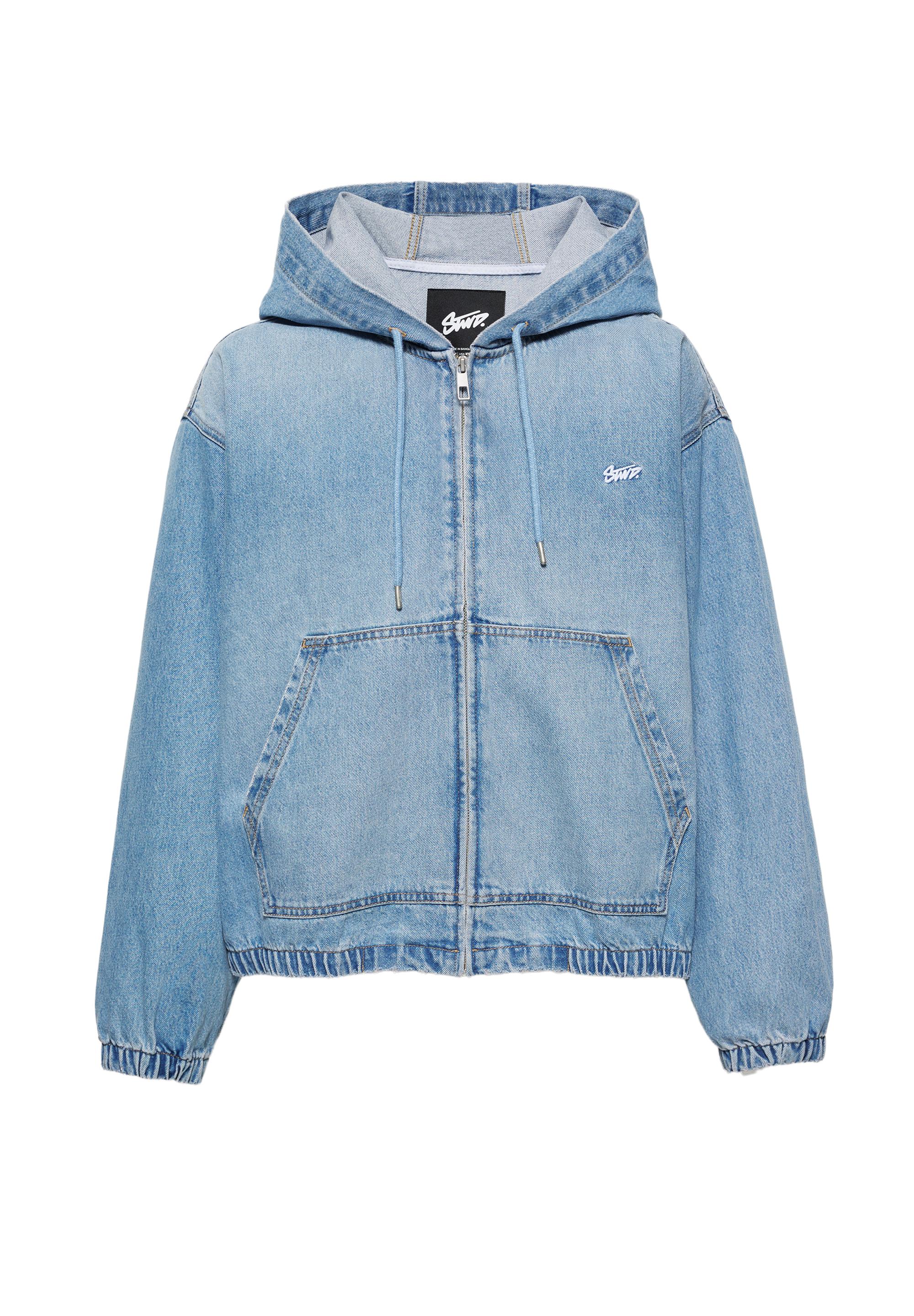 STWD zip-up hooded jacket — Medium blue