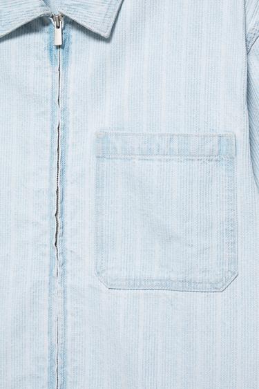 Zip-up denim shirt — Pale blue 9