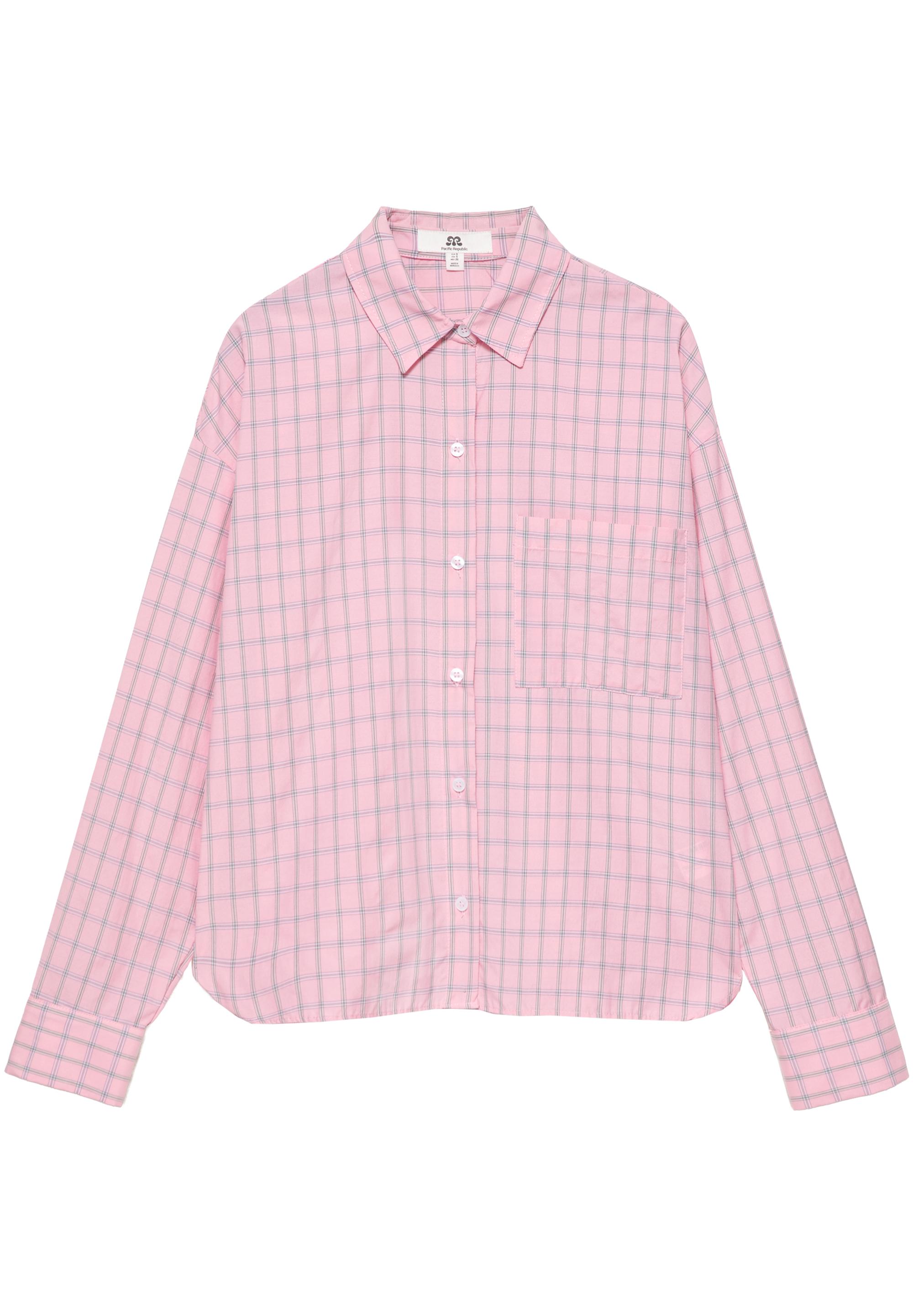 Check pocket shirt — Pink