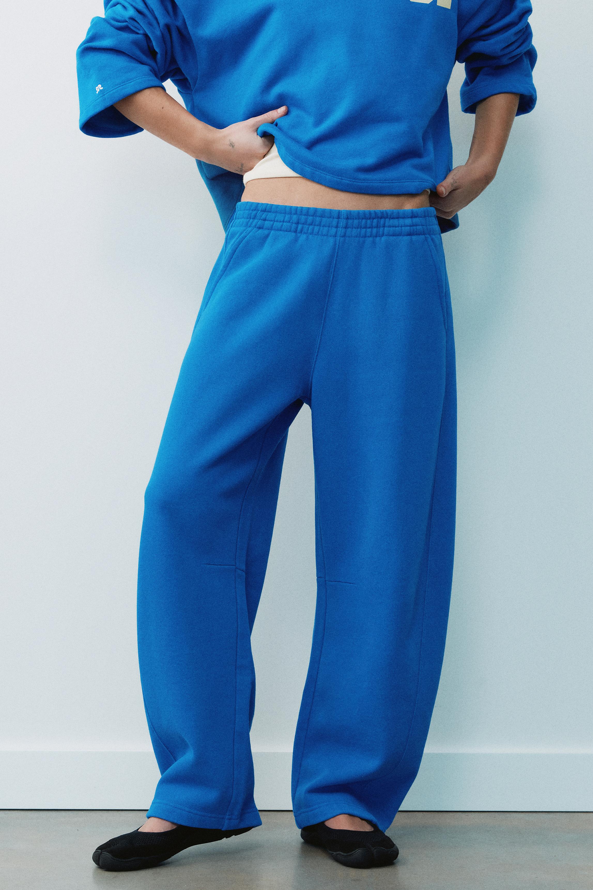 Barrel-leg joggers — Deep blue