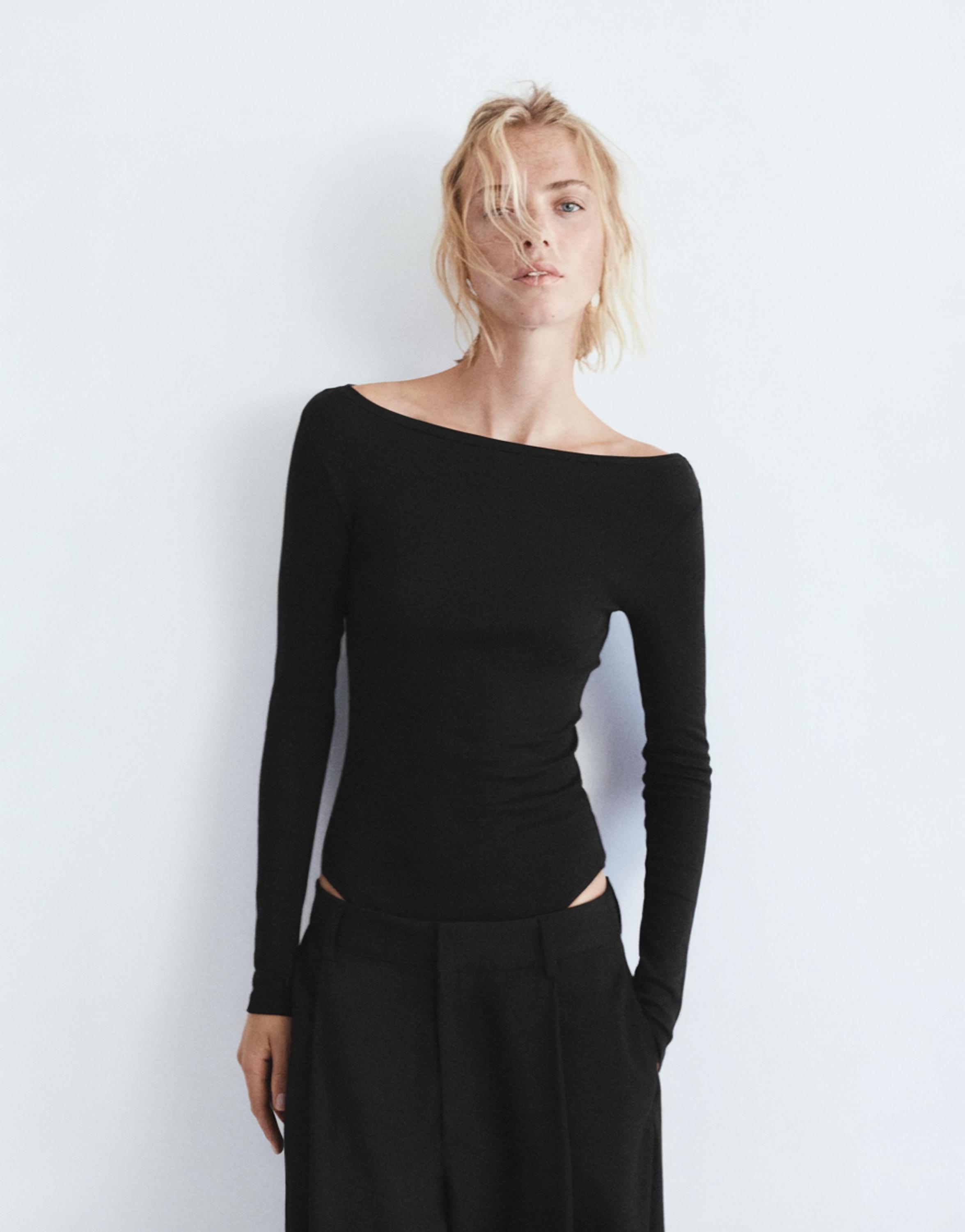 Long sleeve bodysuit — Black