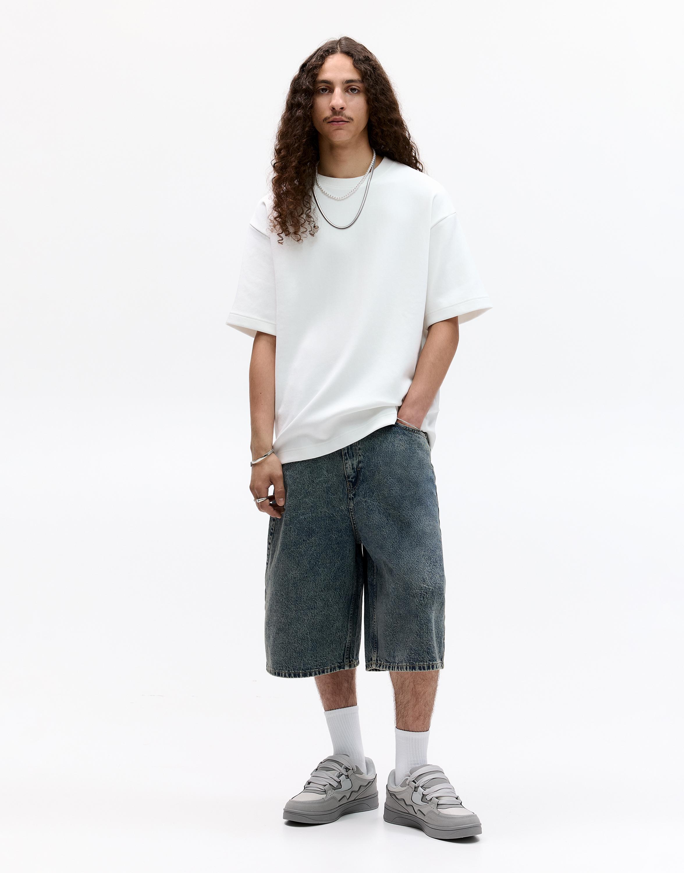 Basic short sleeve sweatshirt — Off white