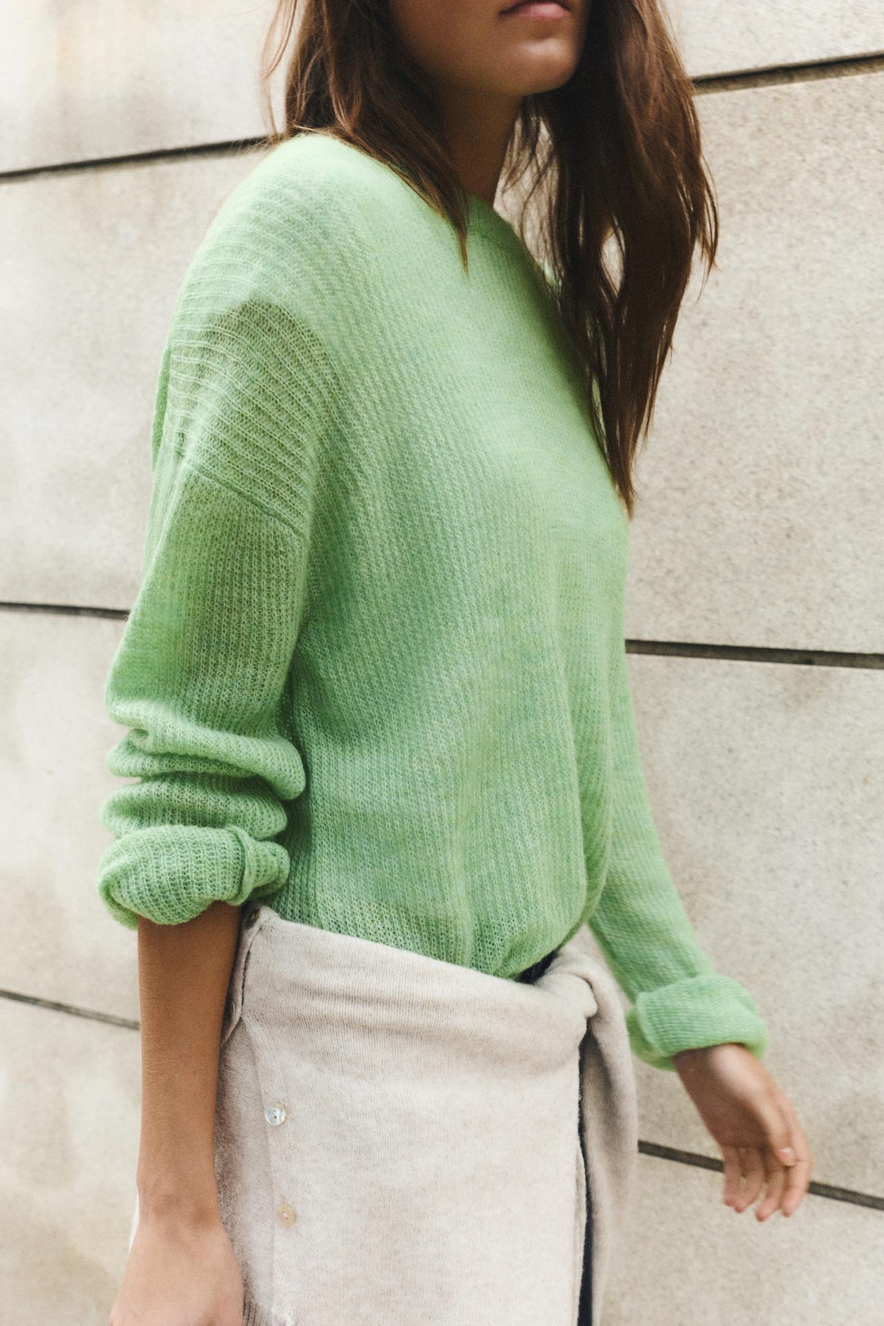 Jumper relaxed fit round neck — Mint