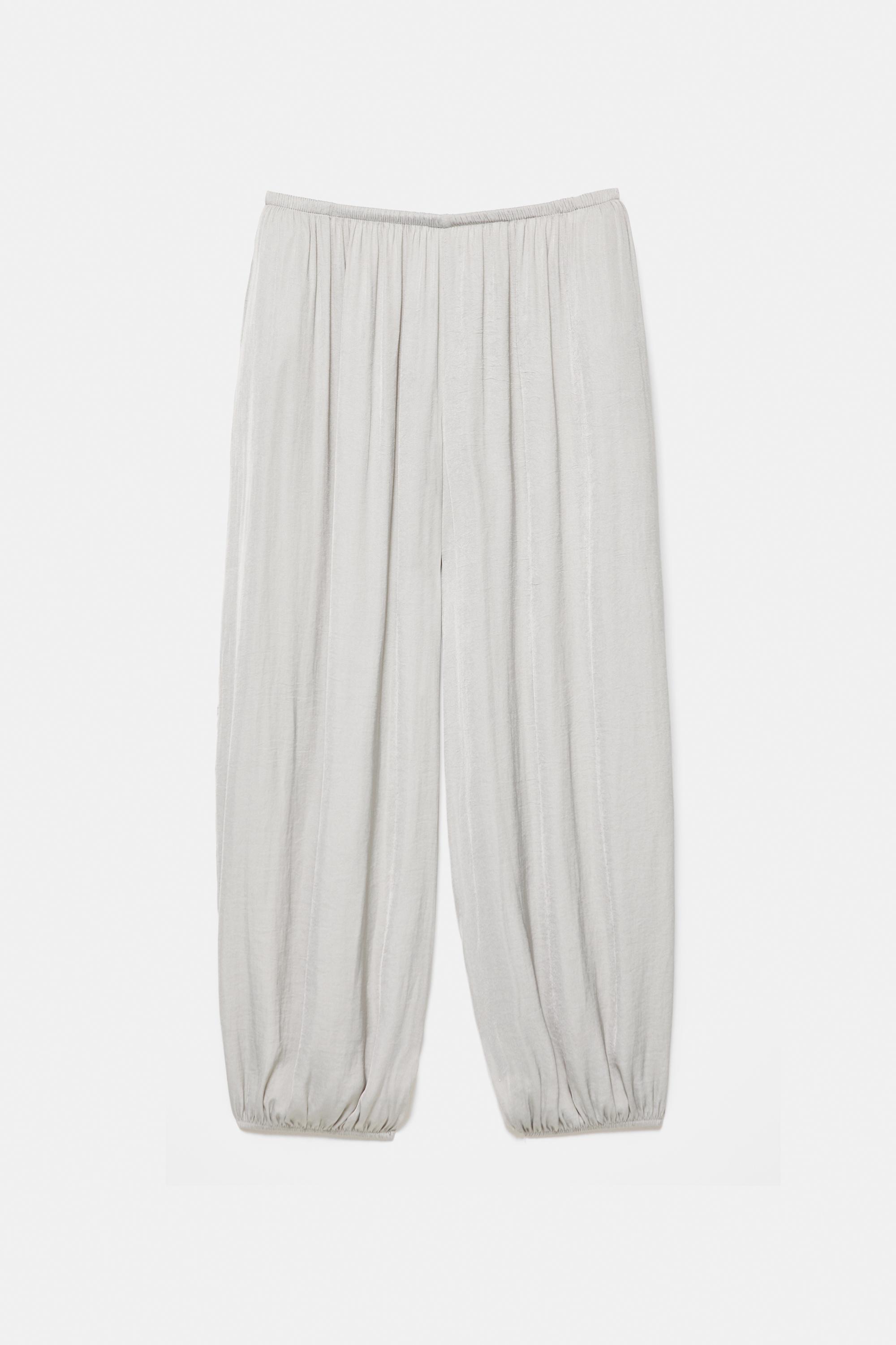 Satin sarouel trousers — Pale grey