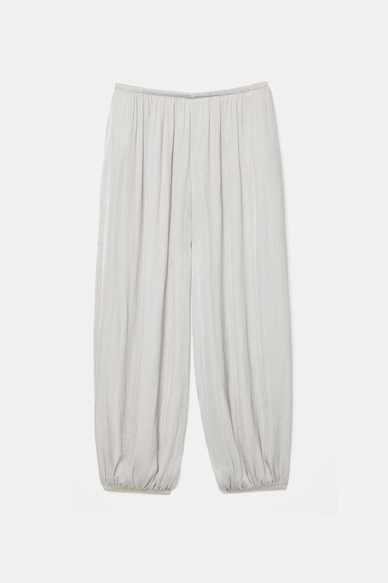 Satin sarouel trousers — Pale grey
