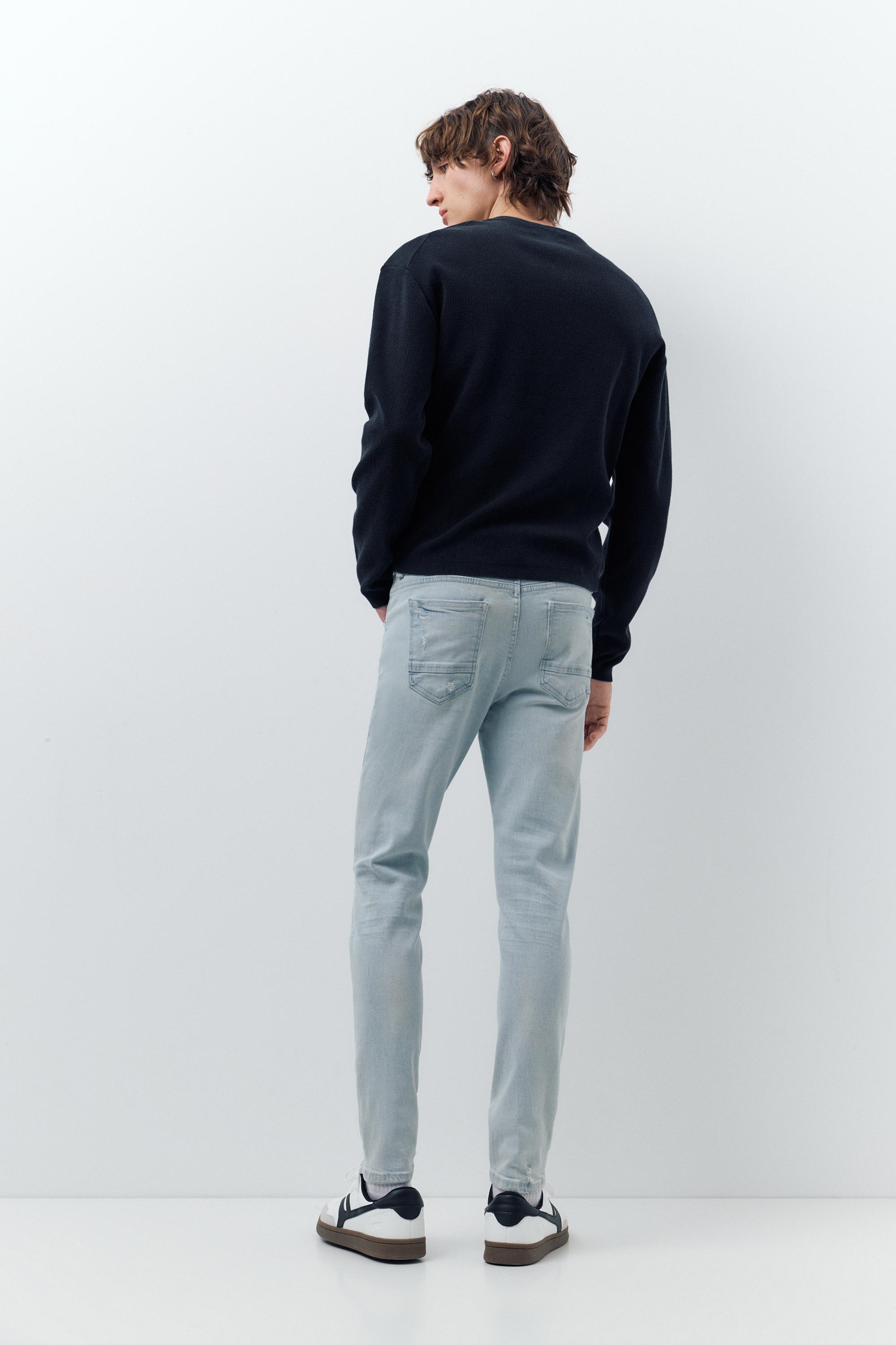 Ripped skinny jeans — Pale indigo